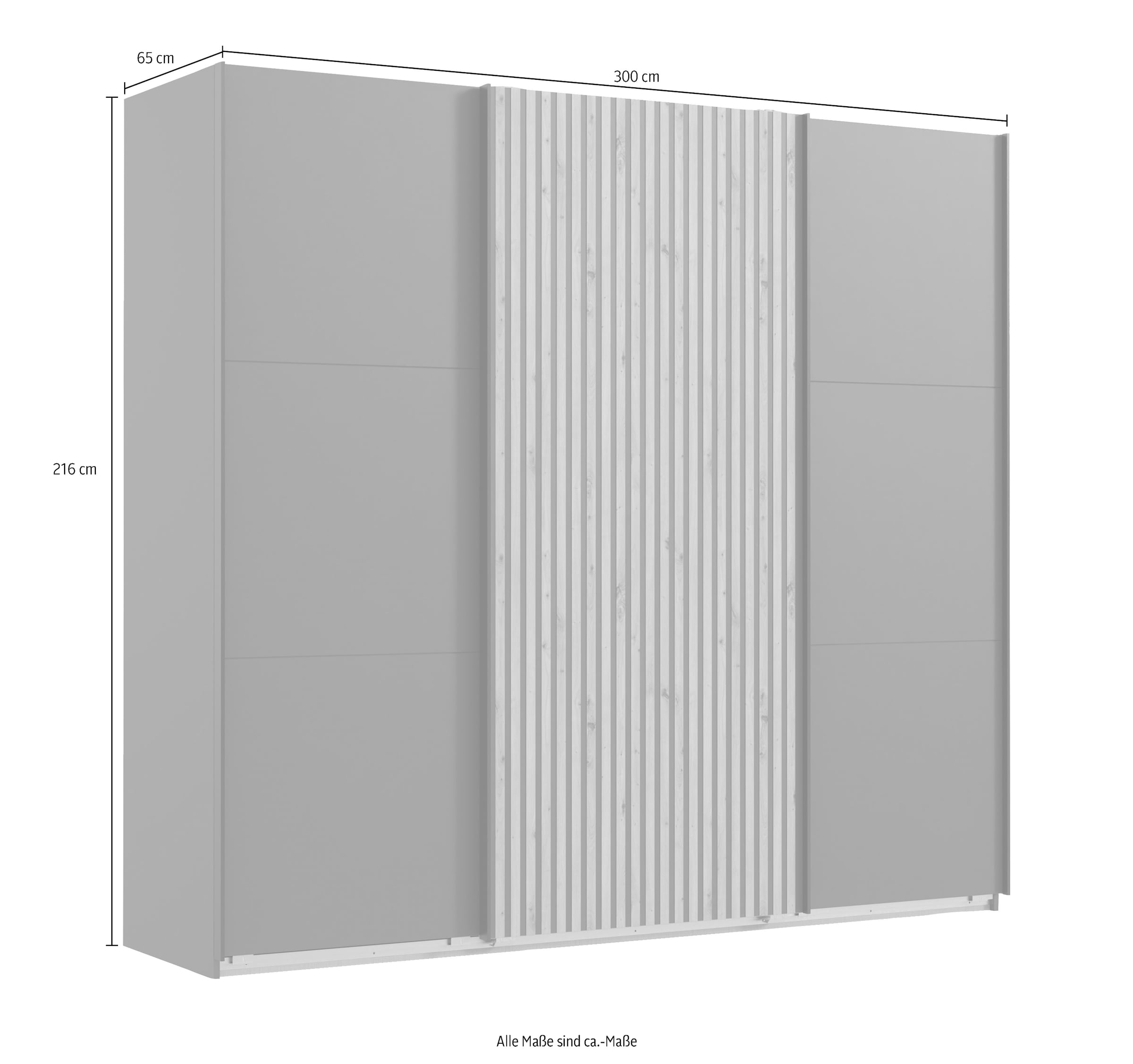 Wimex Schwebetürenschrank »Andorra by fresh to go«, Mit 3D-Leisten für Akustikpaneel-Optik