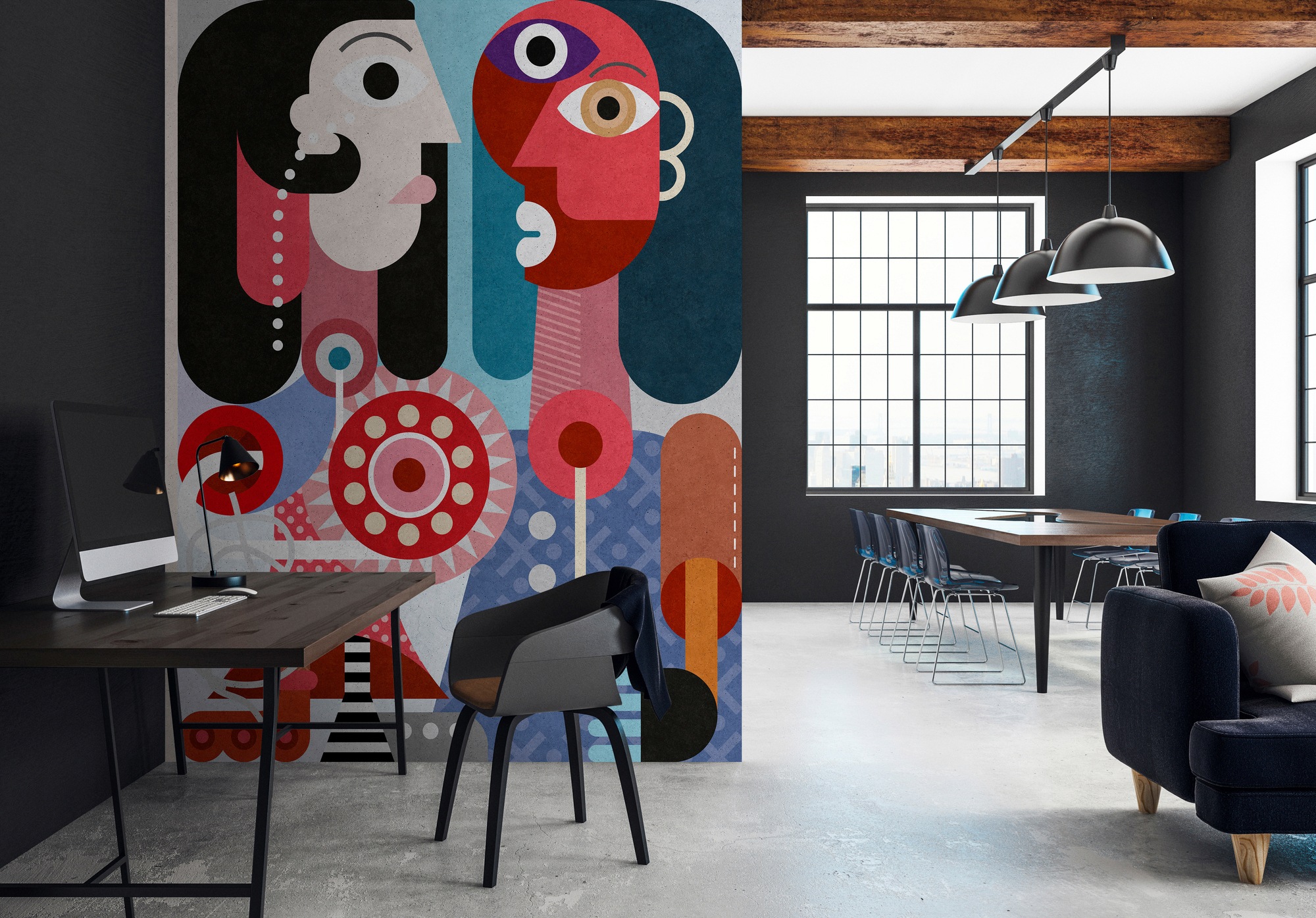 living walls Fototapete »Walls by Patel Couples 3« glatt Vlies, Wand, Schräge