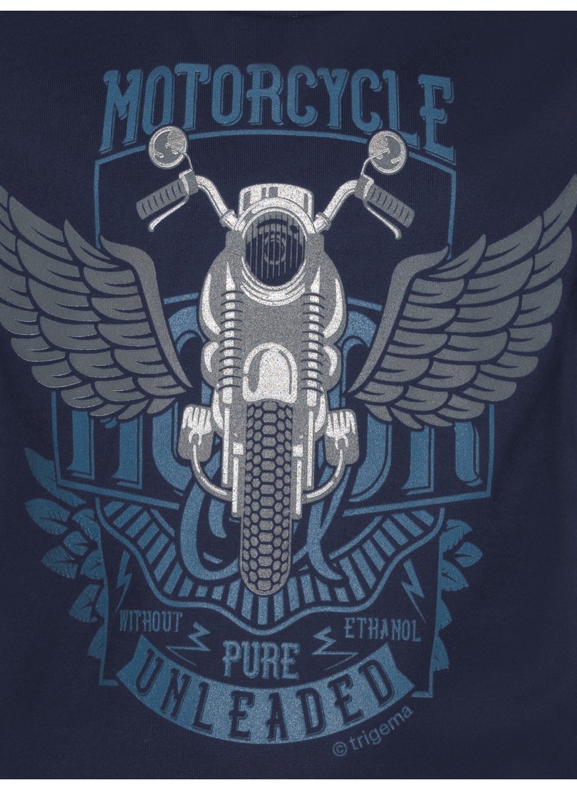 Trigema T-Shirt »TRIGEMA T-Shirt mit großem Motorrad-Printmotiv«, (1 tlg.)