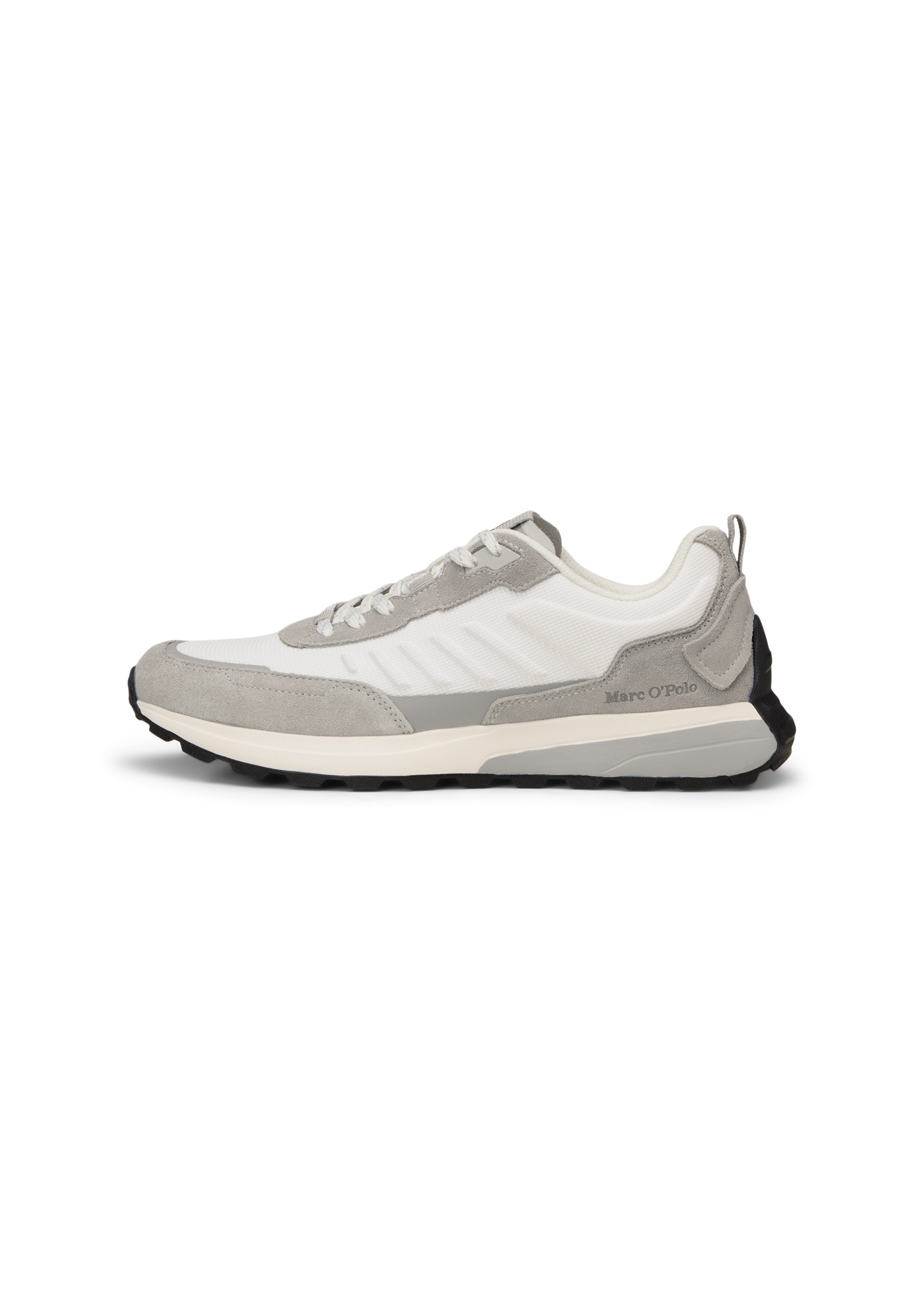 Sneaker MARC O'POLO "aus Rindleder und recyceltem Polyester", Herren, Gr. 45, concrete clay, light grau, Obermaterial: 80% Leder (Rind), 20% Polyester, unifarben, Schuhe Sneaker 2