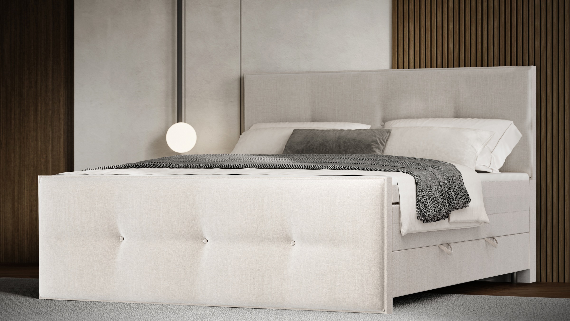 FORTE Boxspringbett "Eve inkl. zwei Bettkästen und Kaltschaum Topper", und günstig online kaufen