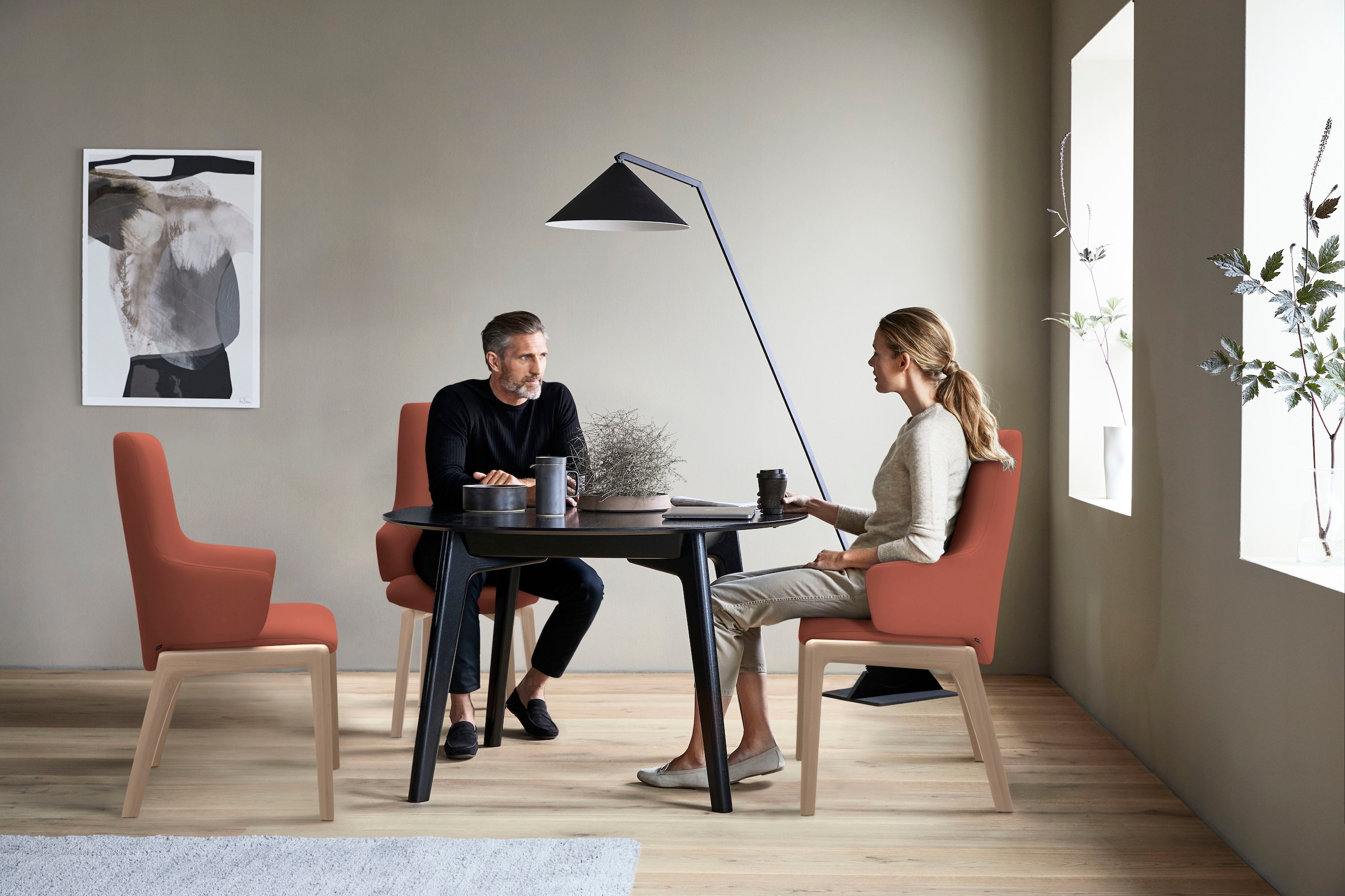 Stressless® Polsterstuhl »Laurel«, Leder PALOMA, High Back mit Armlehne, Größe L, mit abgerundeten Beinen in Walnuss