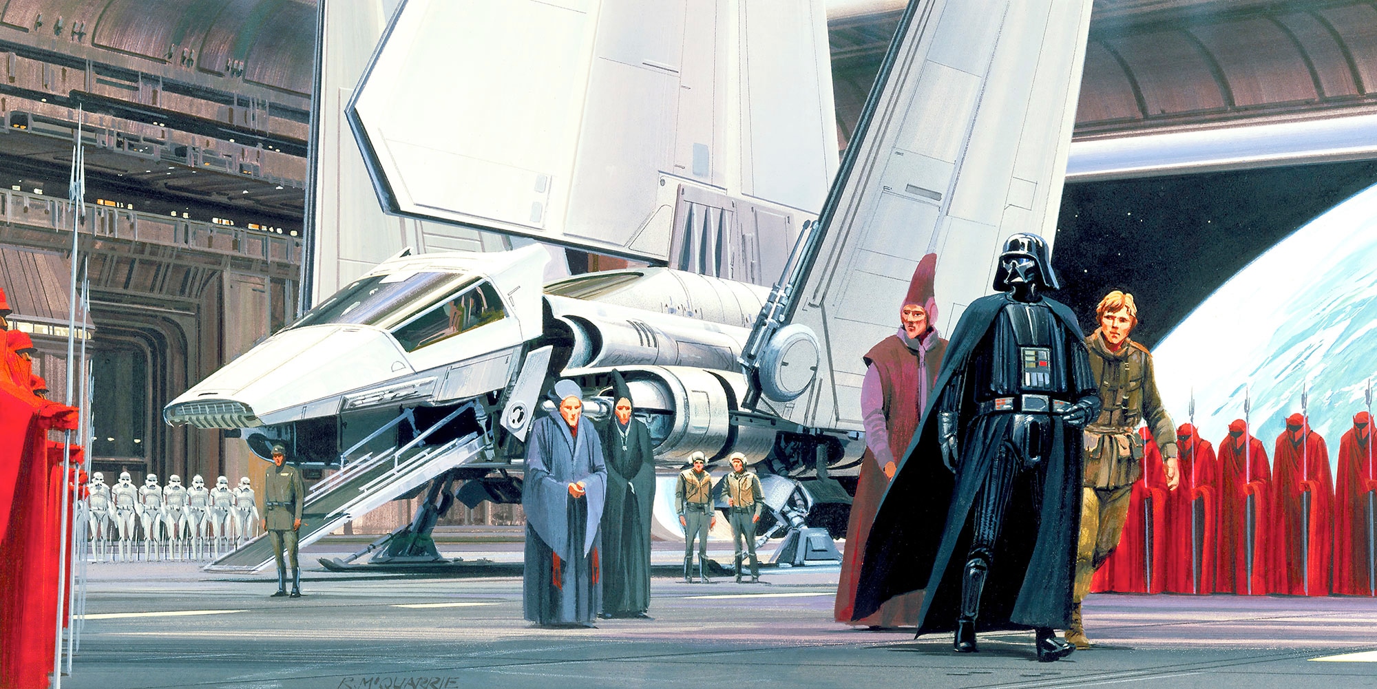 Komar Vliestapete "Star Wars Classic RMQ Death Star Shuttle Dock", 500x250 cm (Breite x Höhe)