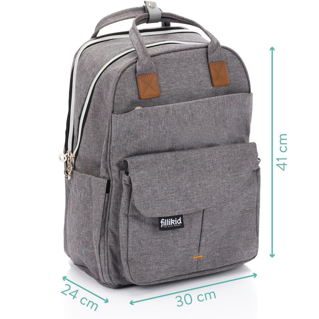 Fillikid Wickelrucksack »Rom, hellgrau«