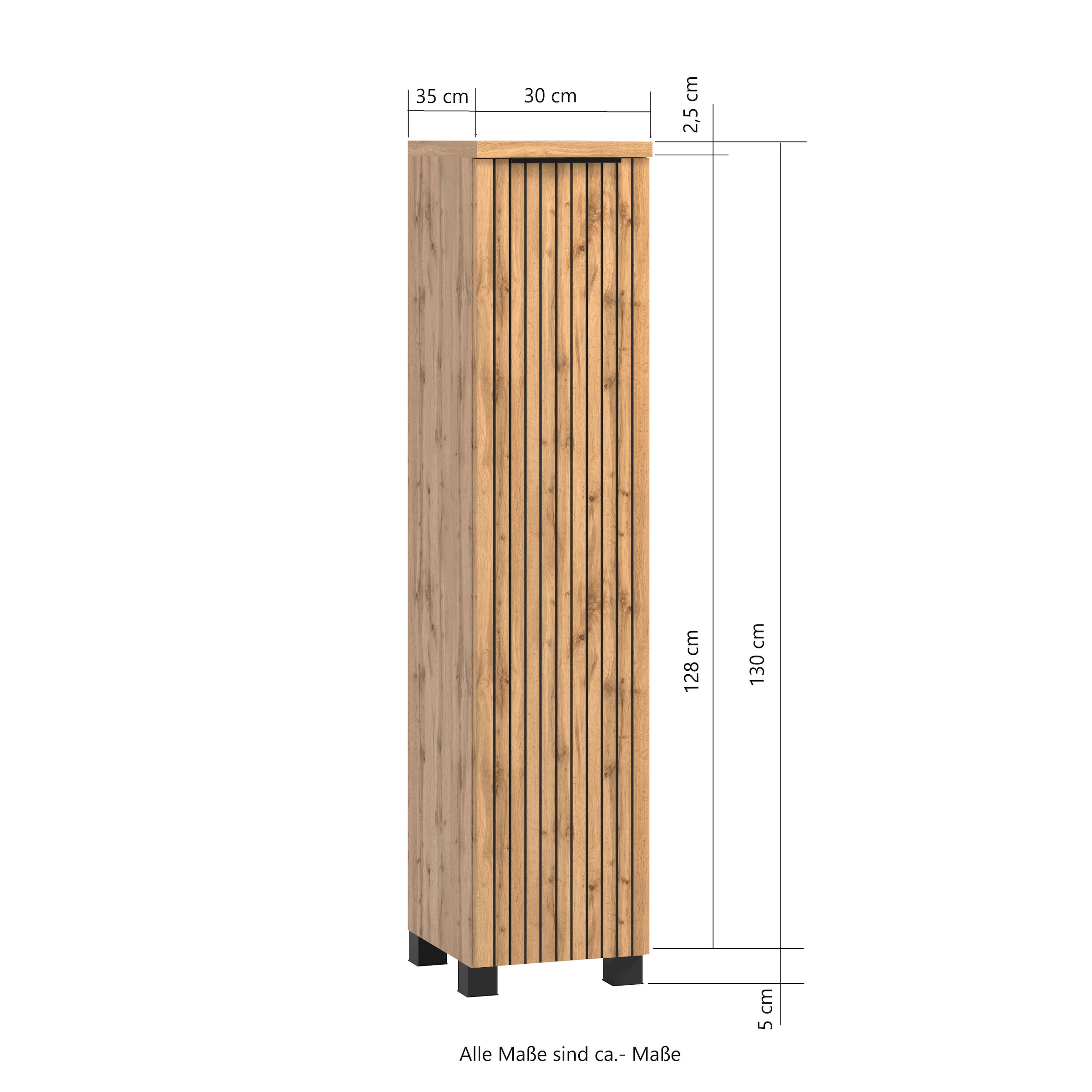 welltime Midischrank, Welltime, Breite 30 cm, reversibel, 1 Tür, gedämpft