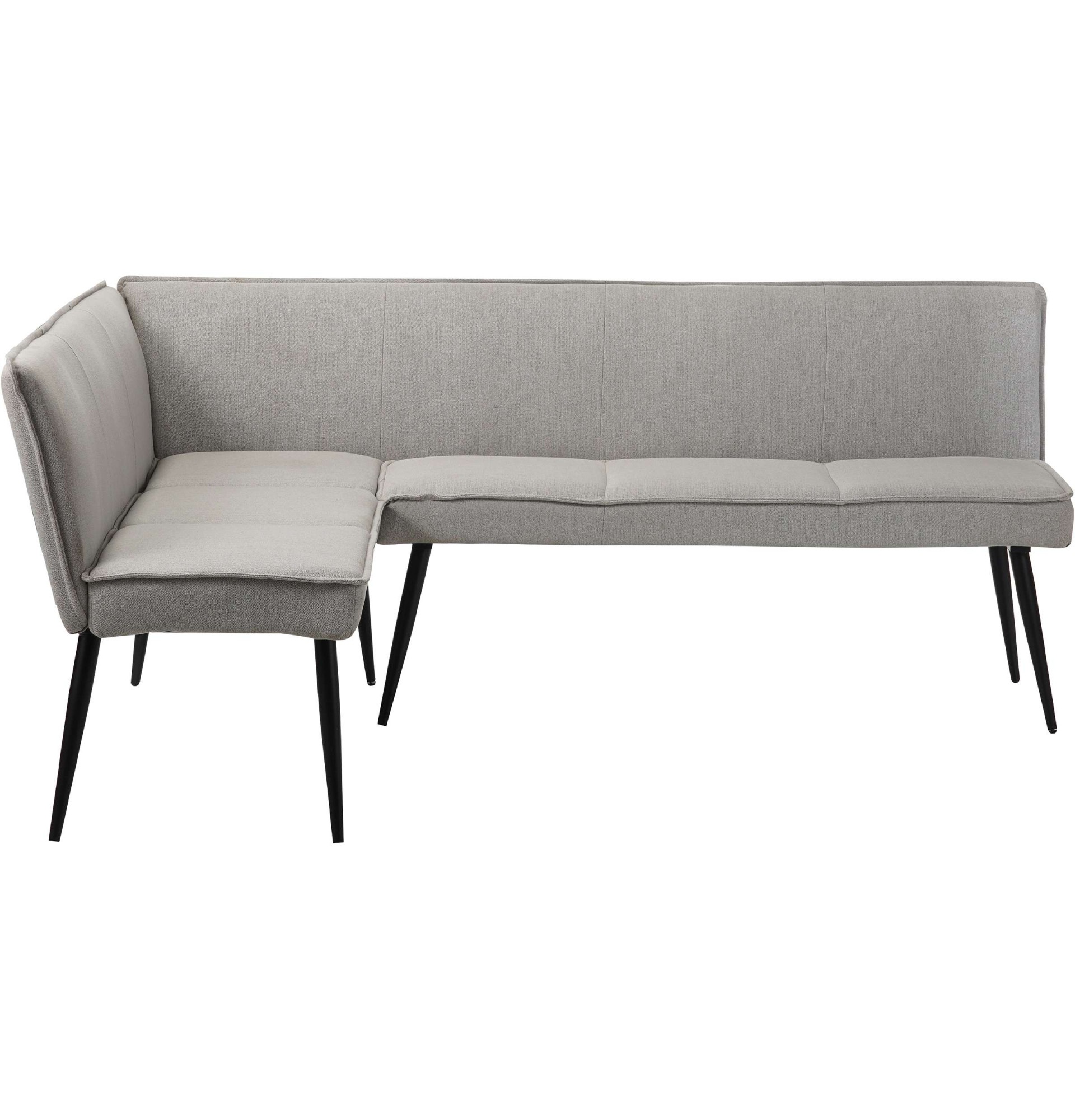 Essbank OTTO HOME "Ianna", hellgrau, schwarz, B:190.139cm H:82cm T:62cm, 100% Polyester, Sitzbänke, Essbank, schwarze Metallbeine, pflegeleichtem Webstoff Bezug, Breite 193 cm 3