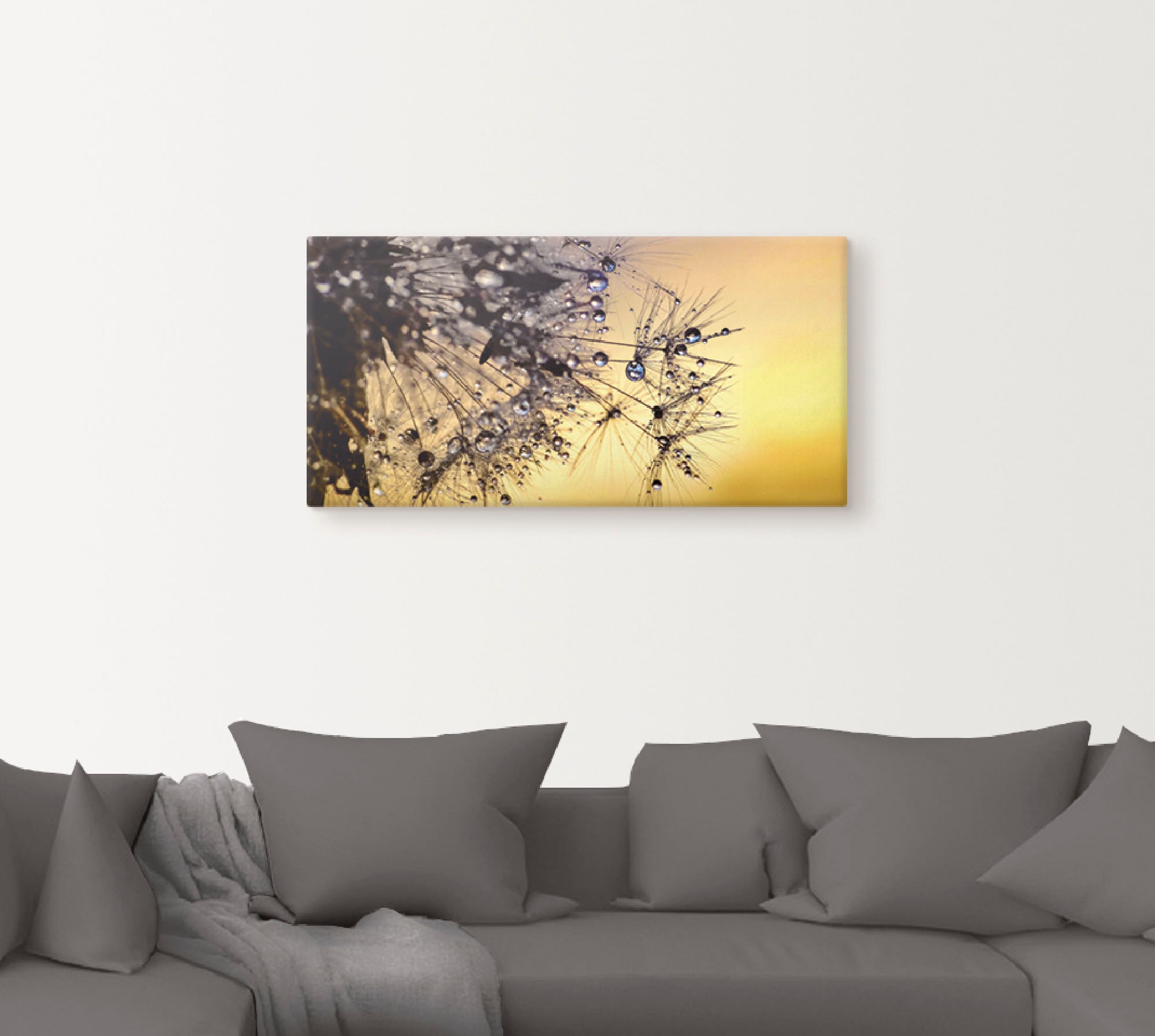Artland Wandbild »Pusteblume mit Tautropfen benetzt«, Blumen, (1 St.), als Leinwandbild, Poster in verschied. Größen