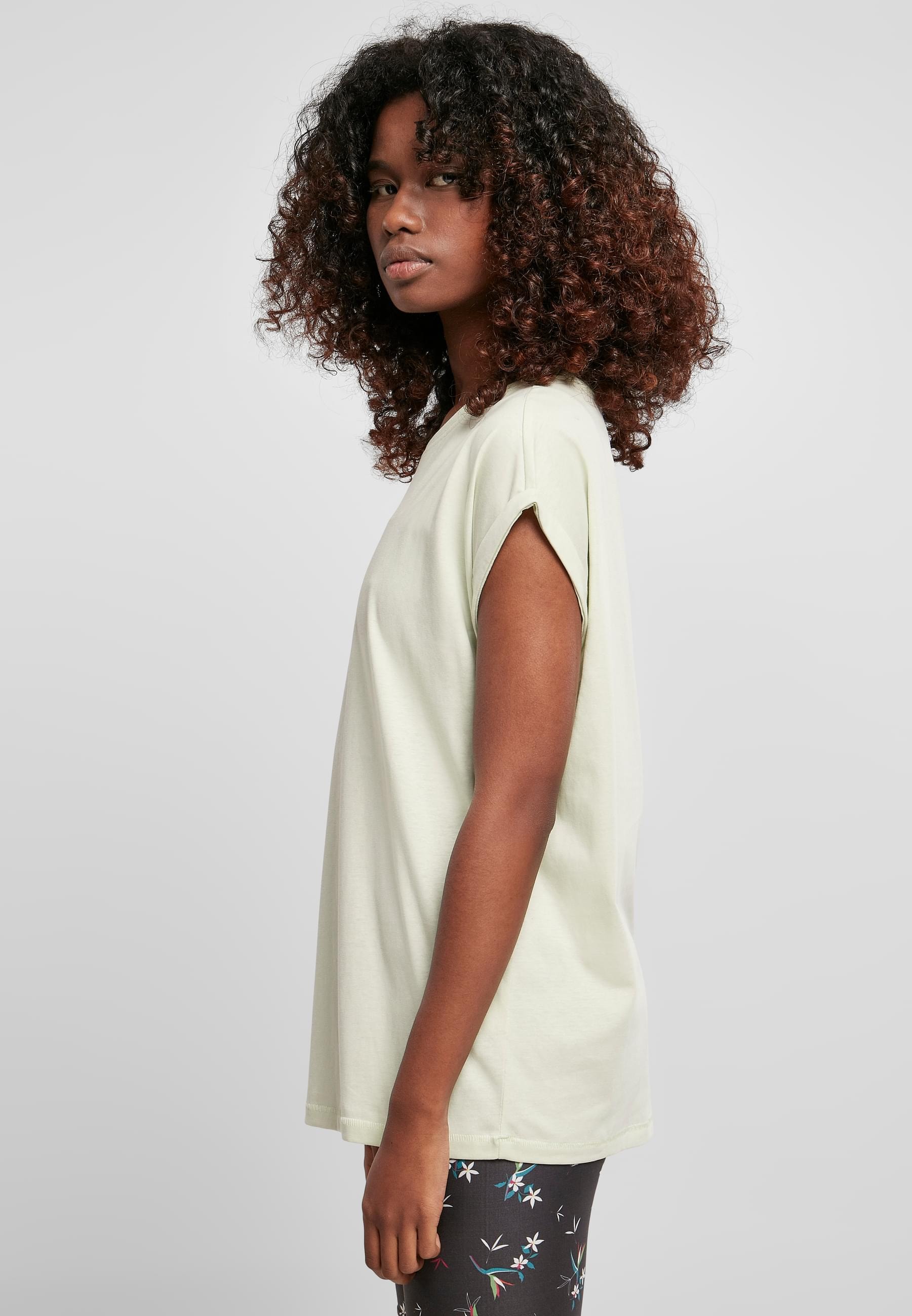 URBAN CLASSICS Kurzarmshirt »Urban Classics Damen Ladies Extended Shoulder Tee«, (1 tlg.)