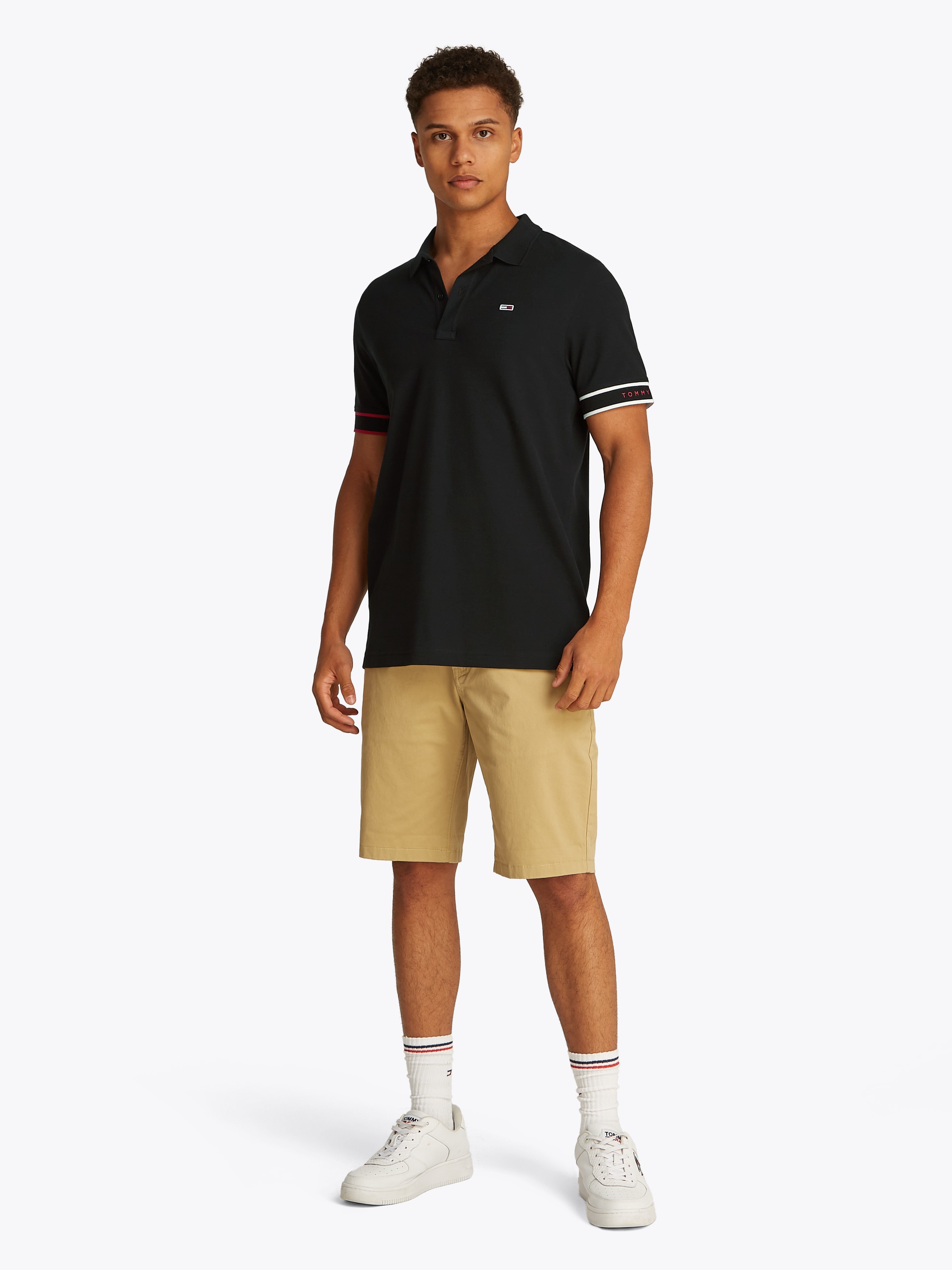 Thumbnail - Tommy Jeans Plus Poloshirt "TJM SLIM FLAG CUFF POLO EXT", Große Größen