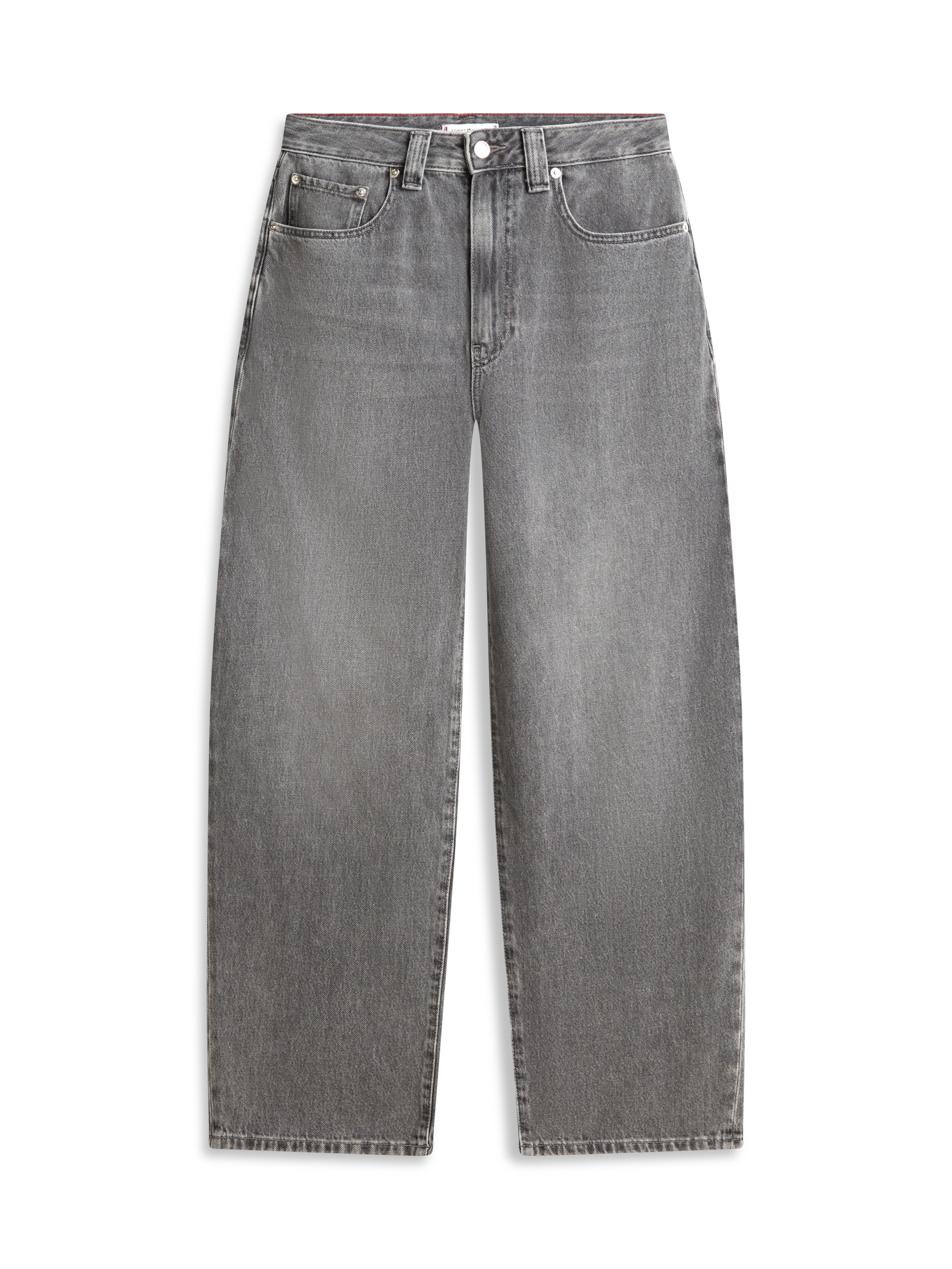 5-Pocket-Jeans TOMMY HILFIGER "DNM BARREL RW", Damen, Gr. 32, Länge 30, grau, Denim/Jeans, Obermaterial: 100% Baumwolle, Abriebeffekte, bequem knöchellang, Jeans 5-Pocket-Jeans 3