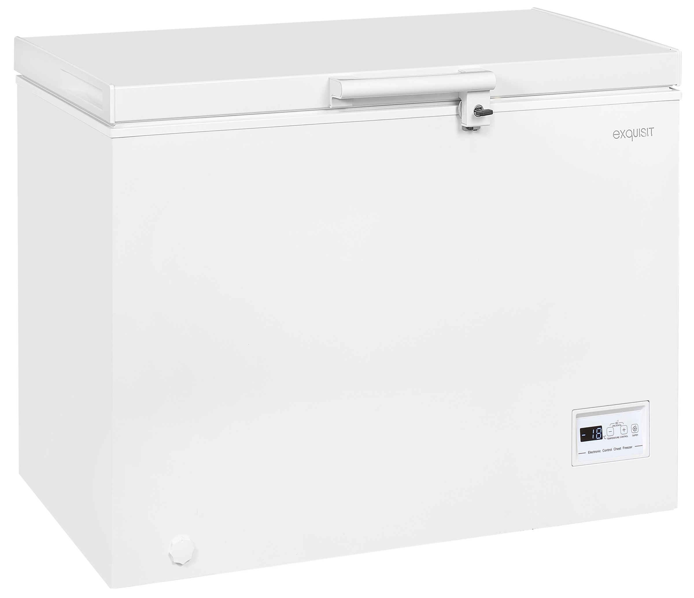 EXQUISIT Gefriertruhe "GT200-HE-041C", B/H/T: 102,6cm x 84,5cm x 61,6cm, silber, Gefriertruhen, 4*-Gefriertruhe mit Griff & Türschloss – leicht zu