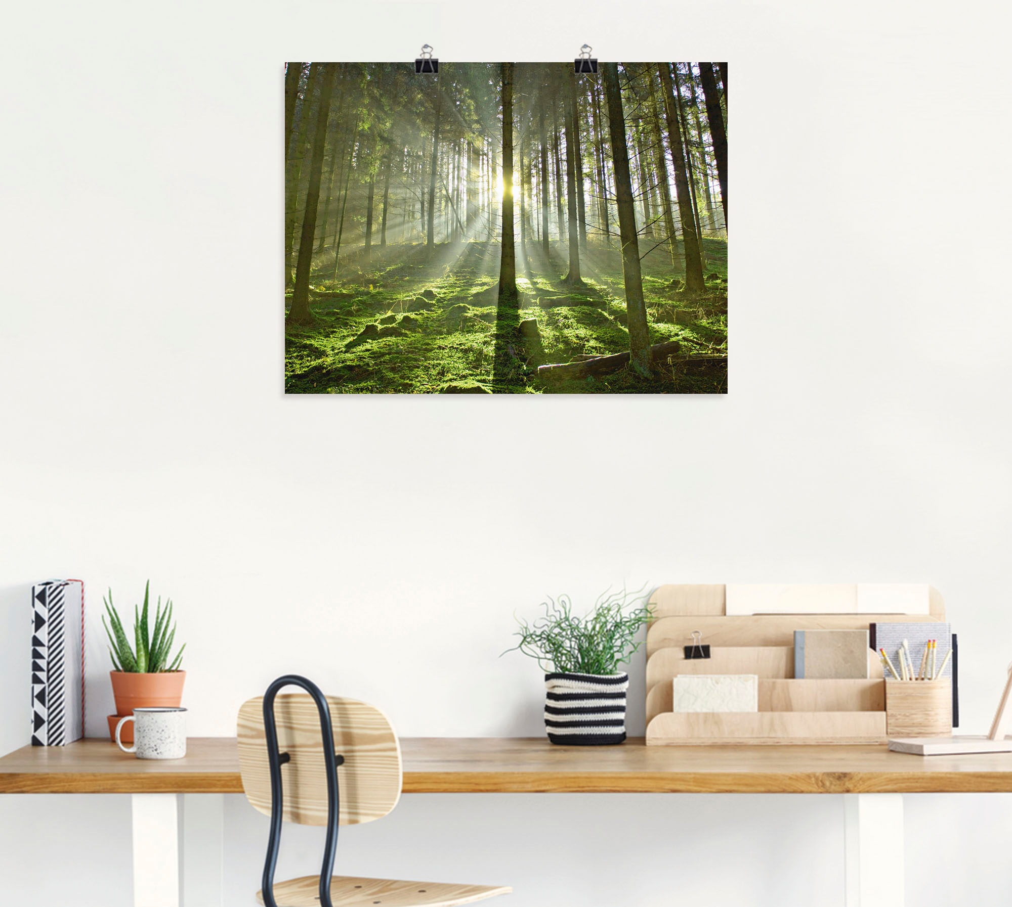 Artland Wandbild "Wald im Gegenlicht" Wald 1 Stk. tlg. als Leinwandbild, Po günstig online kaufen