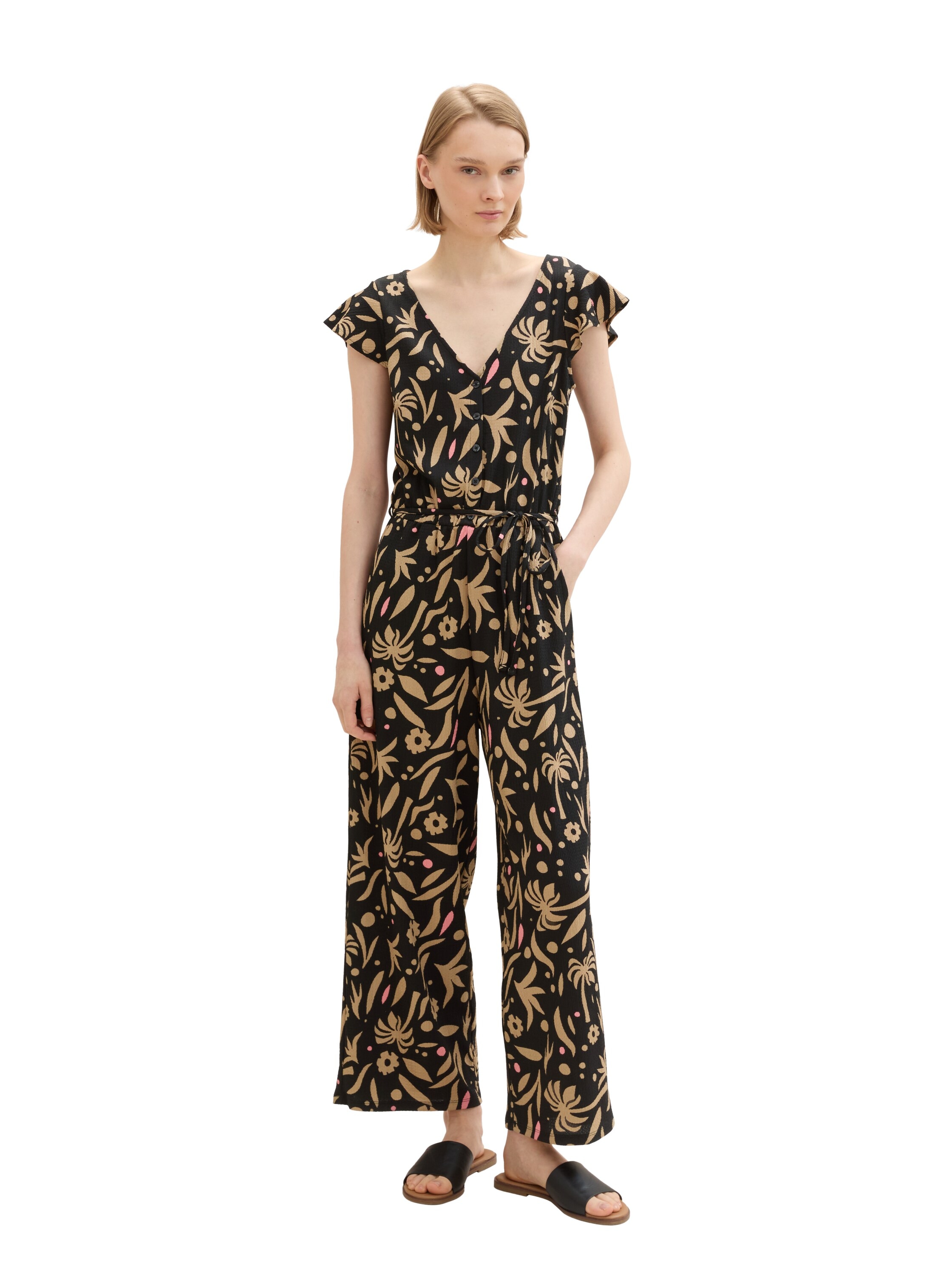 TOM TAILOR Denim Jumpsuit, mit All-Over Print