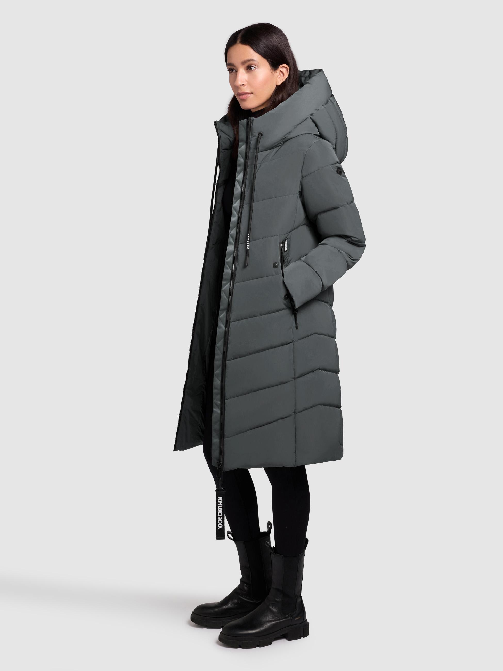 khujo Steppmantel »Mikia2-YM«, Warmer Damen Wintermantel mit hohem Kragen und Kapuze