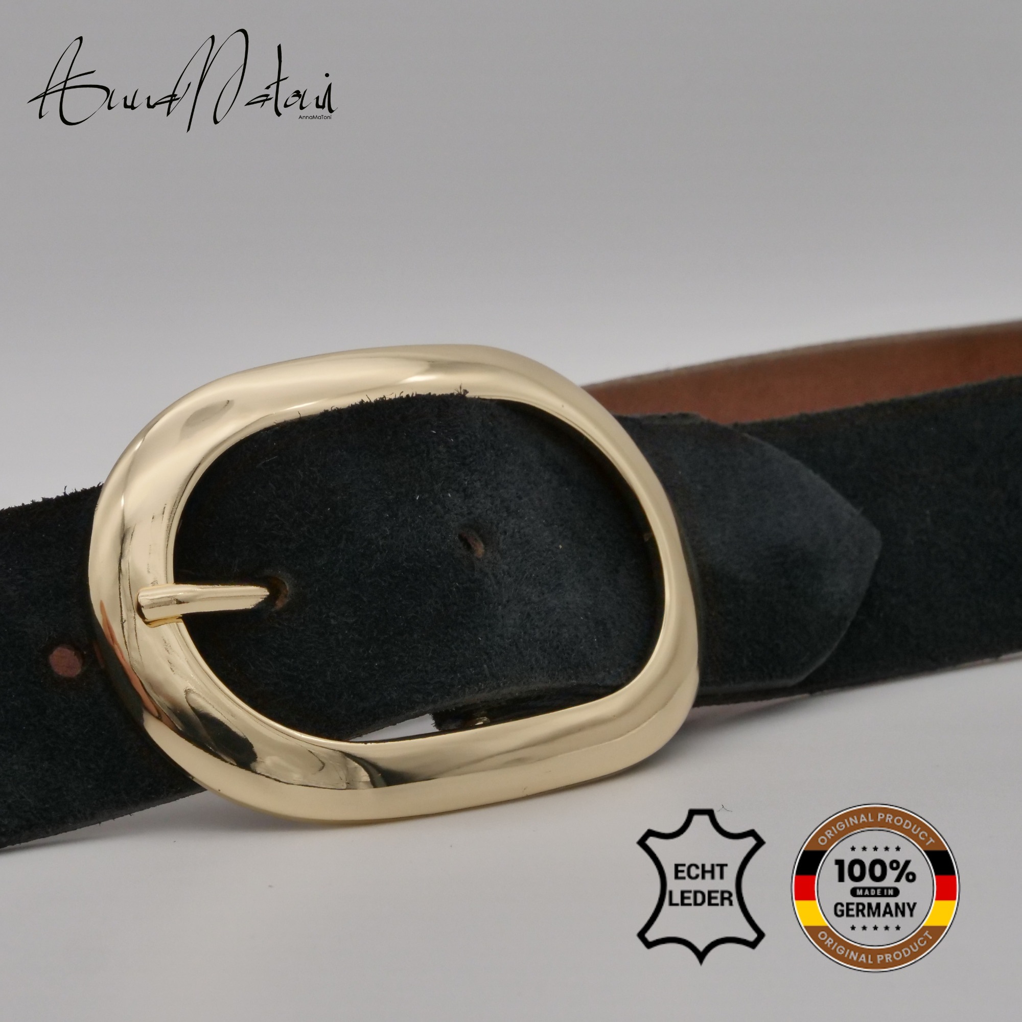 AnnaMatoni Ledergürtel »AnnaMatoni Damen Ledergürtel in hochwertigem Velour Leder 4cm«