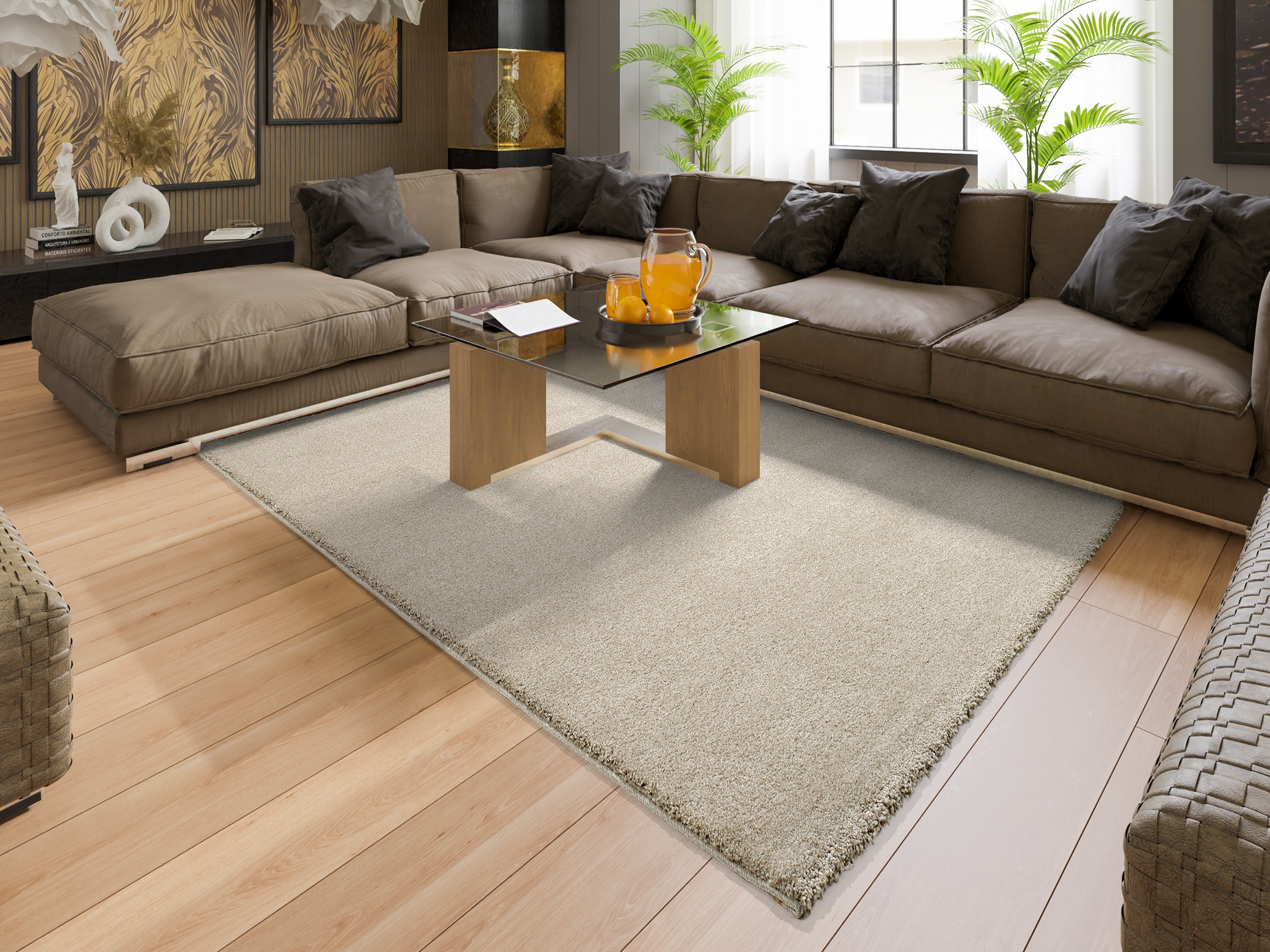 Teppich OCI DIE TEPPICHMARKE "NEW VILLA MELANGE, auch als Läufer und in rund", beige, B:300cm H:20mm L:400cm, Polypropylen, Teppiche, Teppich, dichter Shaggy, melierte uni Farben, robuster Hochflor, Wohnzimmer