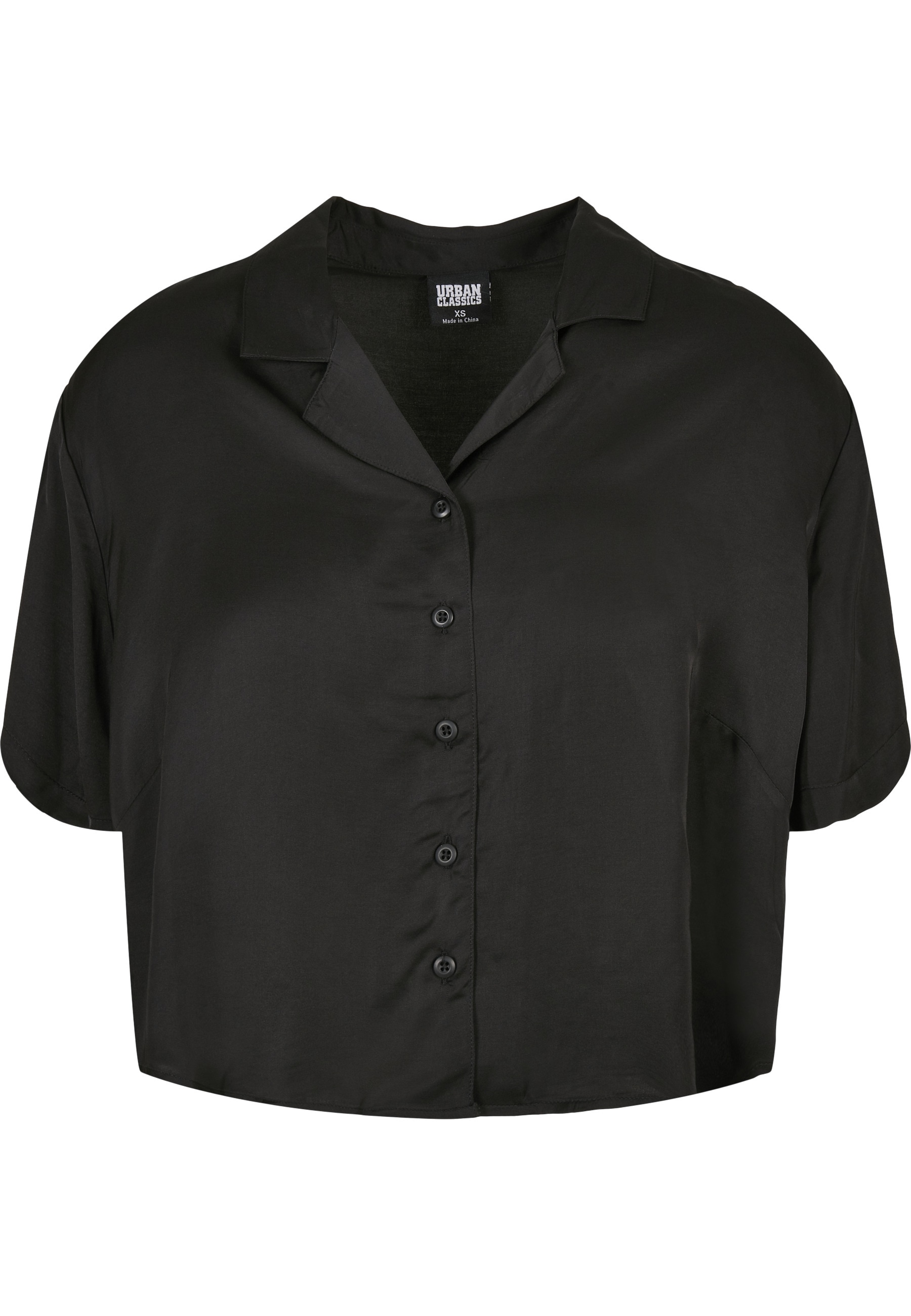 URBAN CLASSICS Kurzarmshirt "Urban Classics Damen Ladies Viscose Satin Resort Shirt" 1
