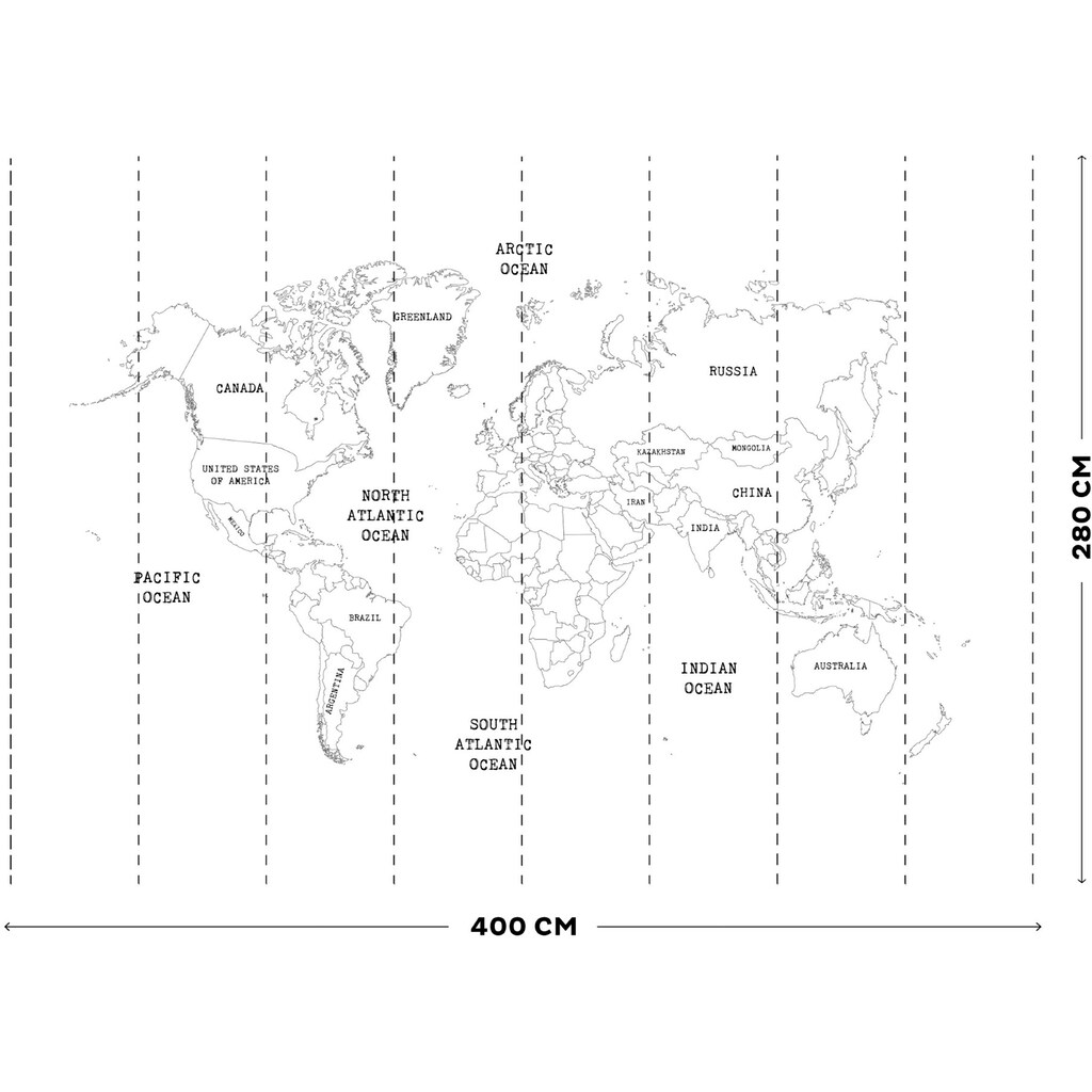 Art for the home Fototapete »Worldmap«