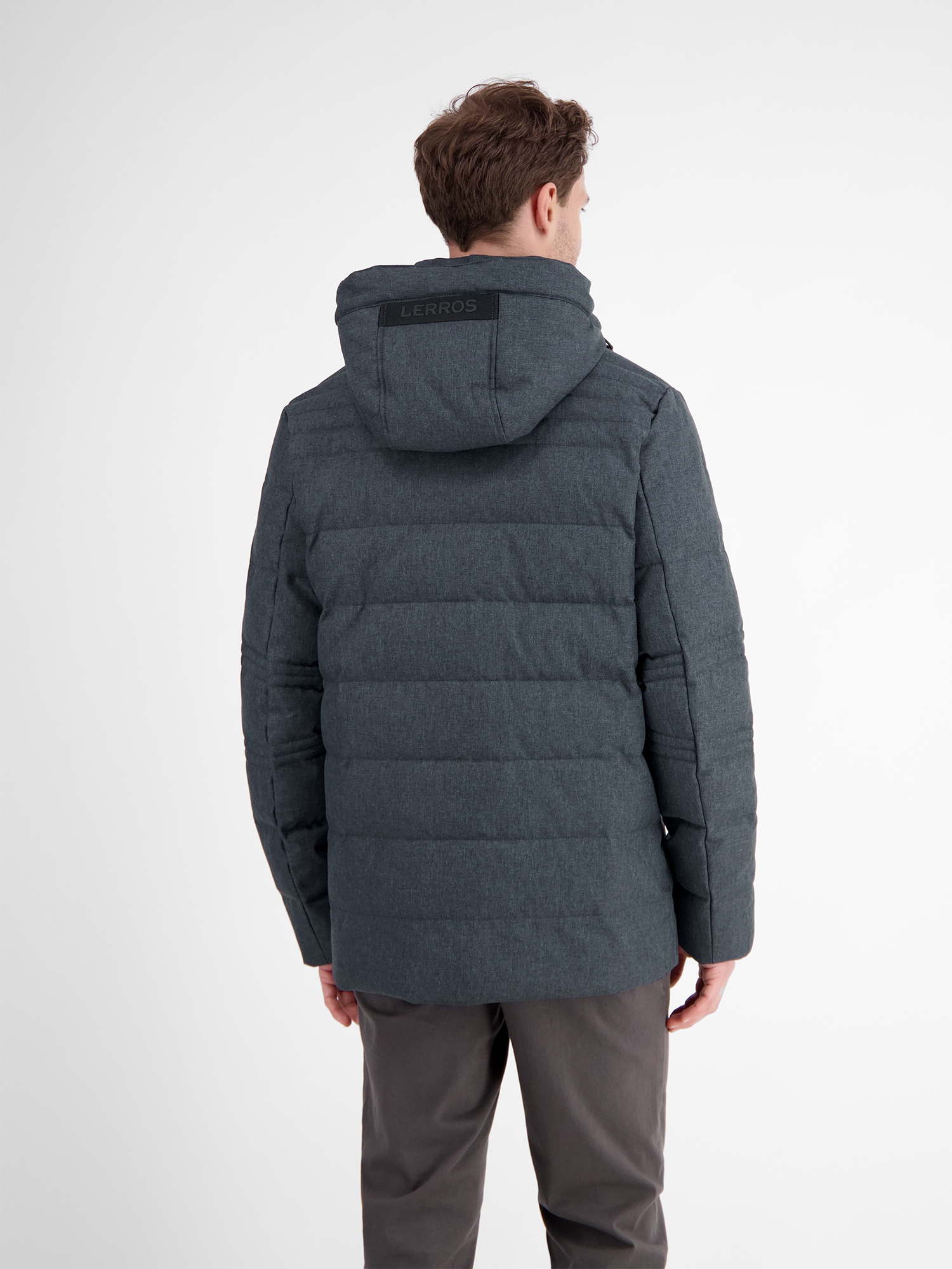 LERROS Steppjacke »LERROS Herren Fieldjacket in Woll-Optik«, mit Kapuze, Wasser- und windabweisend, atmungsaktiv