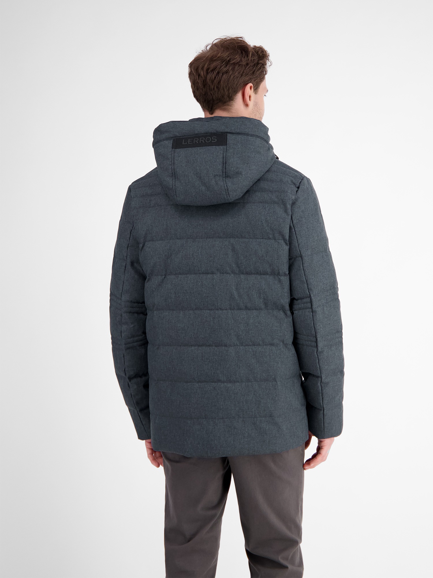 LERROS Steppjacke "LERROS Herren Fieldjacket in Woll-Optik", mit Kapuze, Wa günstig online kaufen
