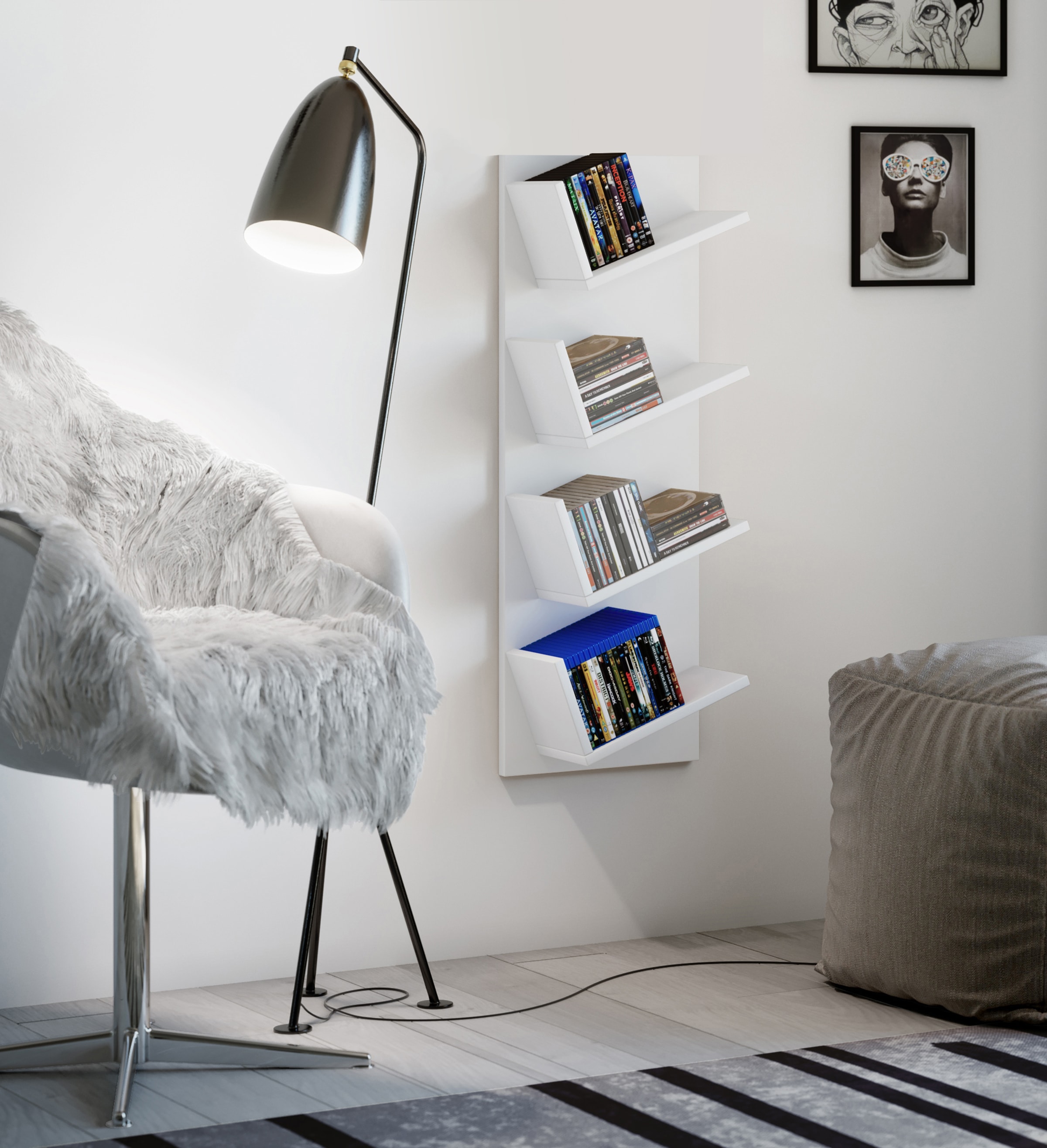 VCM Wandregal »VCM Holzregal hängend | platzsparendes Regal | Maße: H. 90 x B. 33 x T. 16 cm | Elegantes Regal hängend | Aufbewahrungsregal | Bücherregal | Wandboard - Lansi Mini«