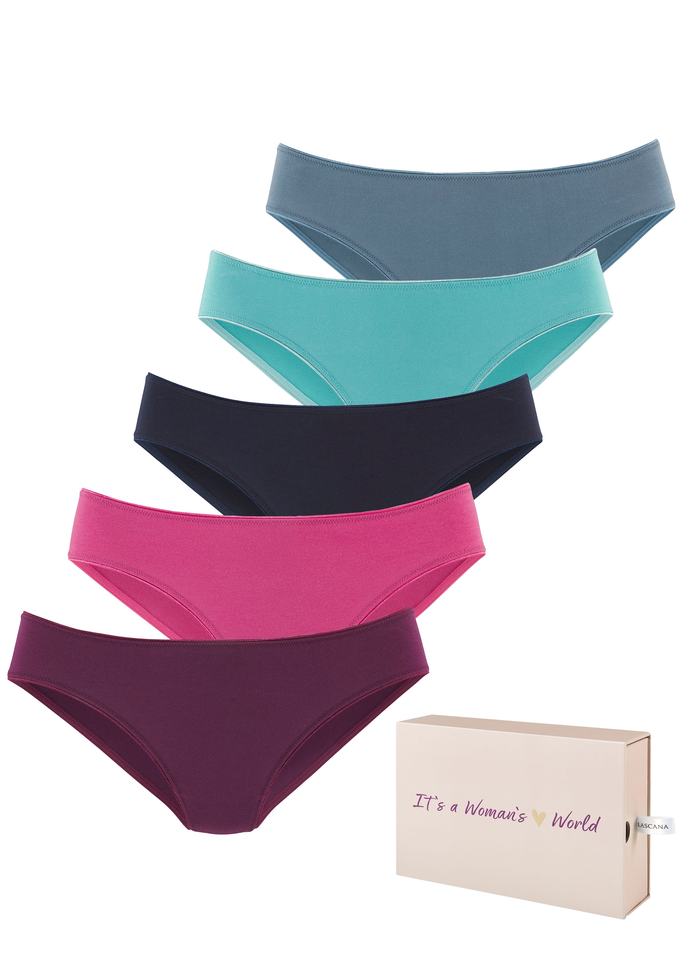 Jazz-Pants Slips, (5er-Pack), aus Baumwolle, mit schöner Aufbewahrungsbox