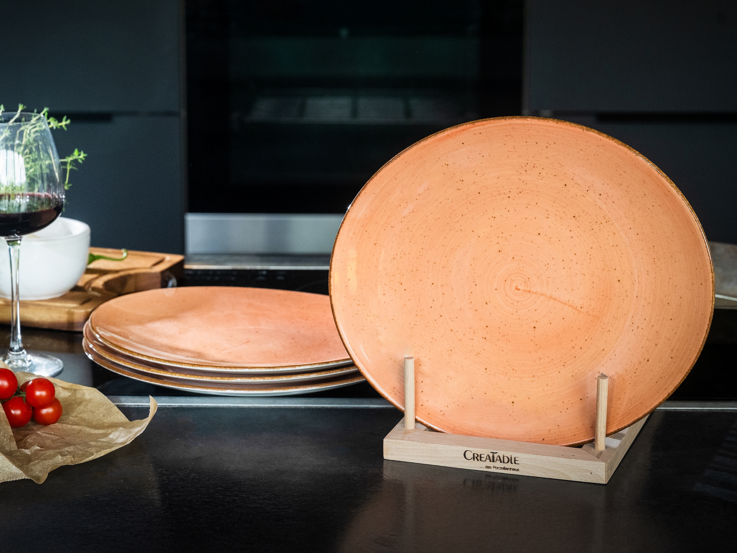 CreaTable Steakteller »Vintage Nature, Teller-Set, 4-tlg.« Naturverbundenes Design, Vielseitig einsetzbar