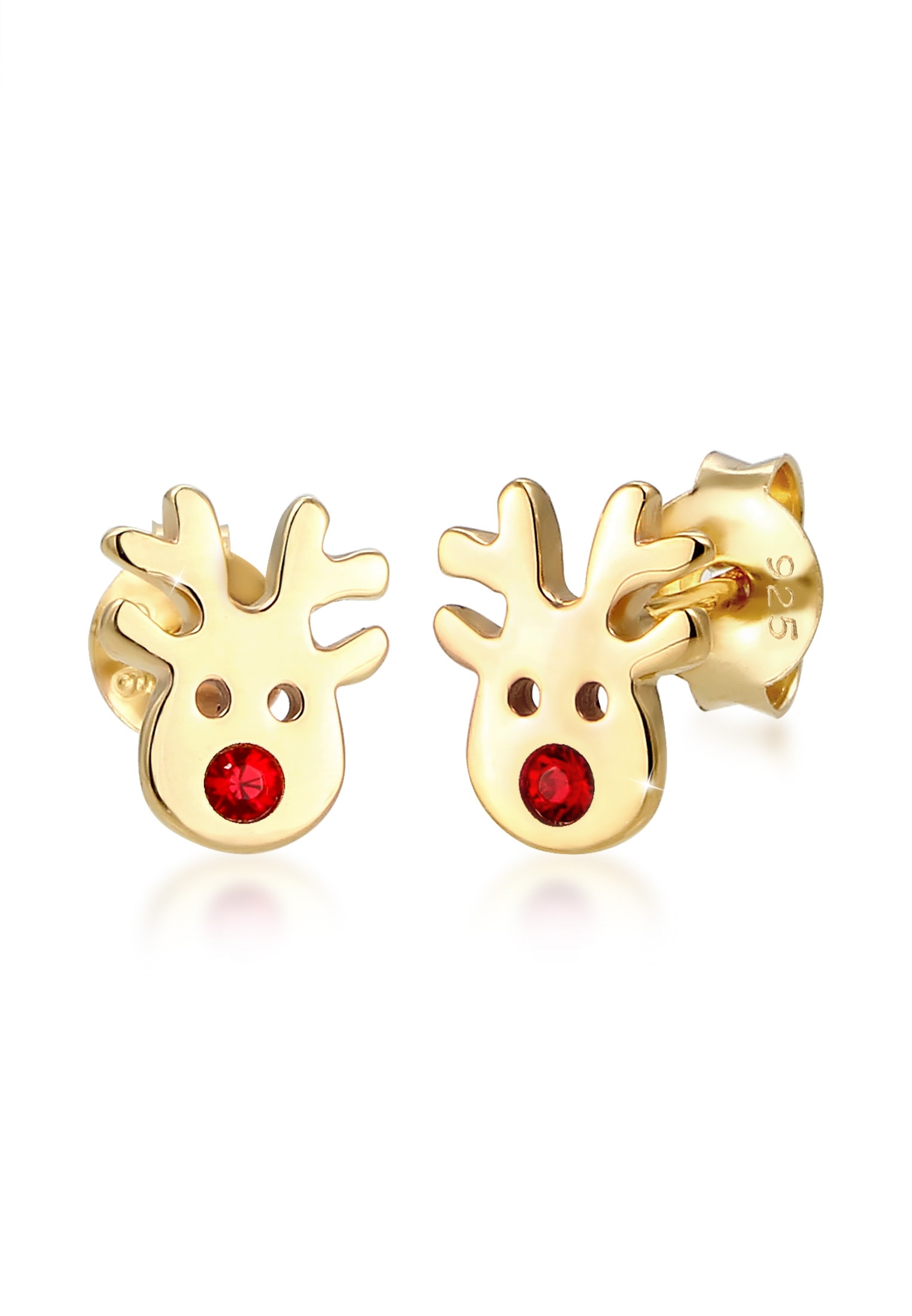 "Paar Ohrstecker ELLI ""Kinder Rentier Kristallen von Swarovski 925 Sterling Silber"", gold, Ohrringe, Damen, onesize,mit Steinen, Silber 925