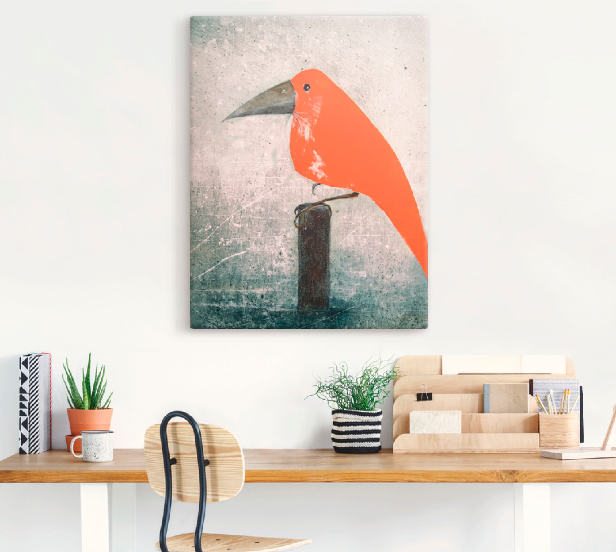 Artland Wandbild »Der Rote Vogel«, Vögel, (1 St.), als Leinwandbild,  Wandaufkleber oder Poster in versch. Größen bestellen | BAUR