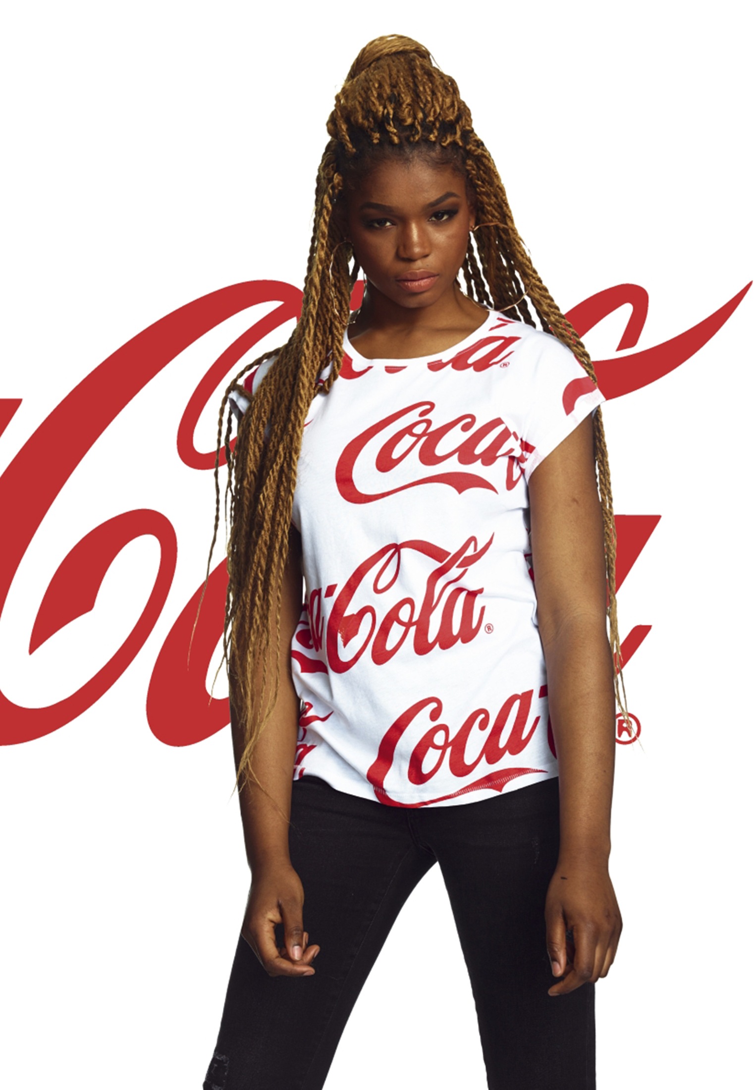 Merchcode Kurzarmshirt "Merchcode Damen Ladies Coca Cola AOP Tee"