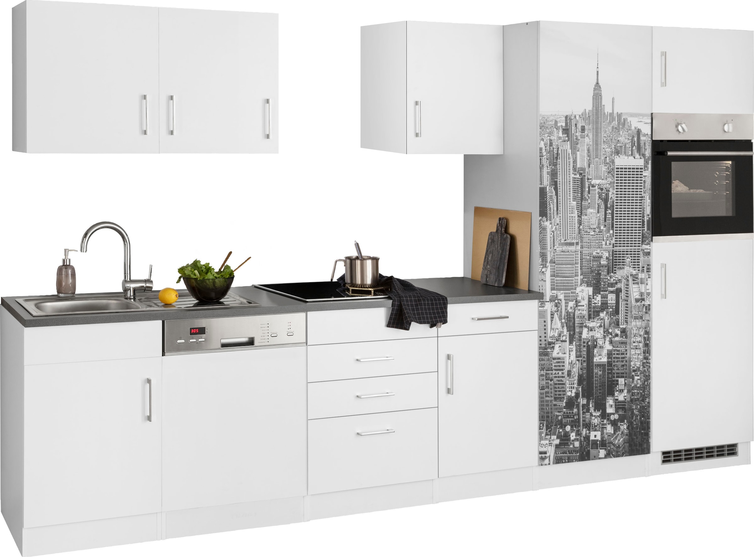 KOCHSTATION Küchenzeile »KS-Paris«, ohne E-Geräte, Breite 340 cm