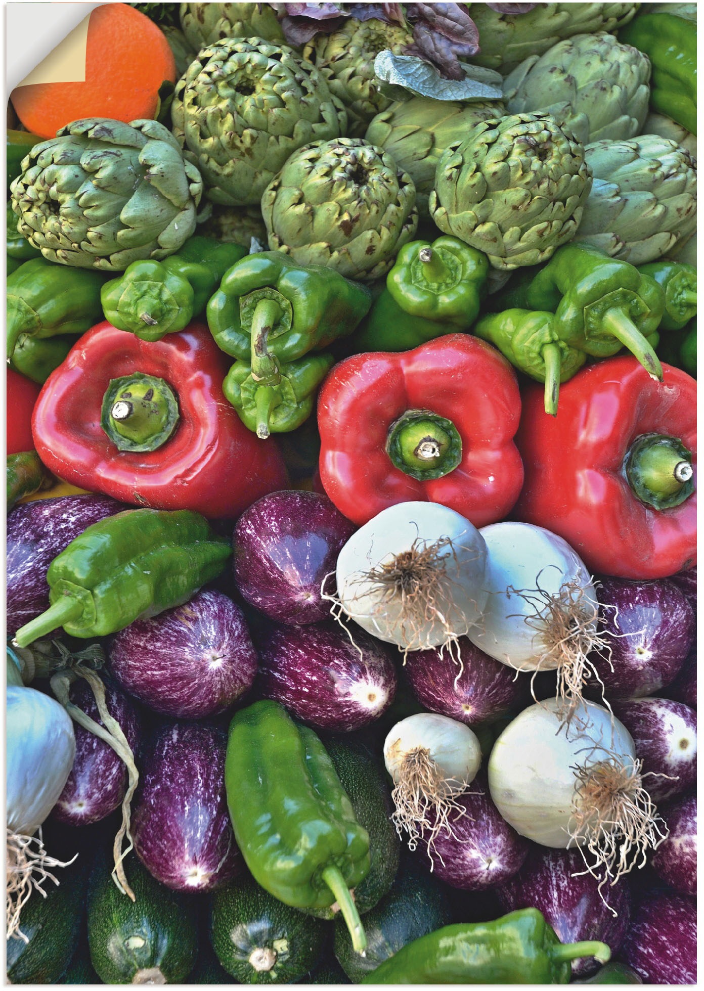 Black Friday Artland Wandbild »Gemischtes Gemüse vom Markt«, Lebensmittel, (1  St.), als Alubild, Leinwandbild, Wandaufkleber oder Poster in versch. Größen  | BAUR