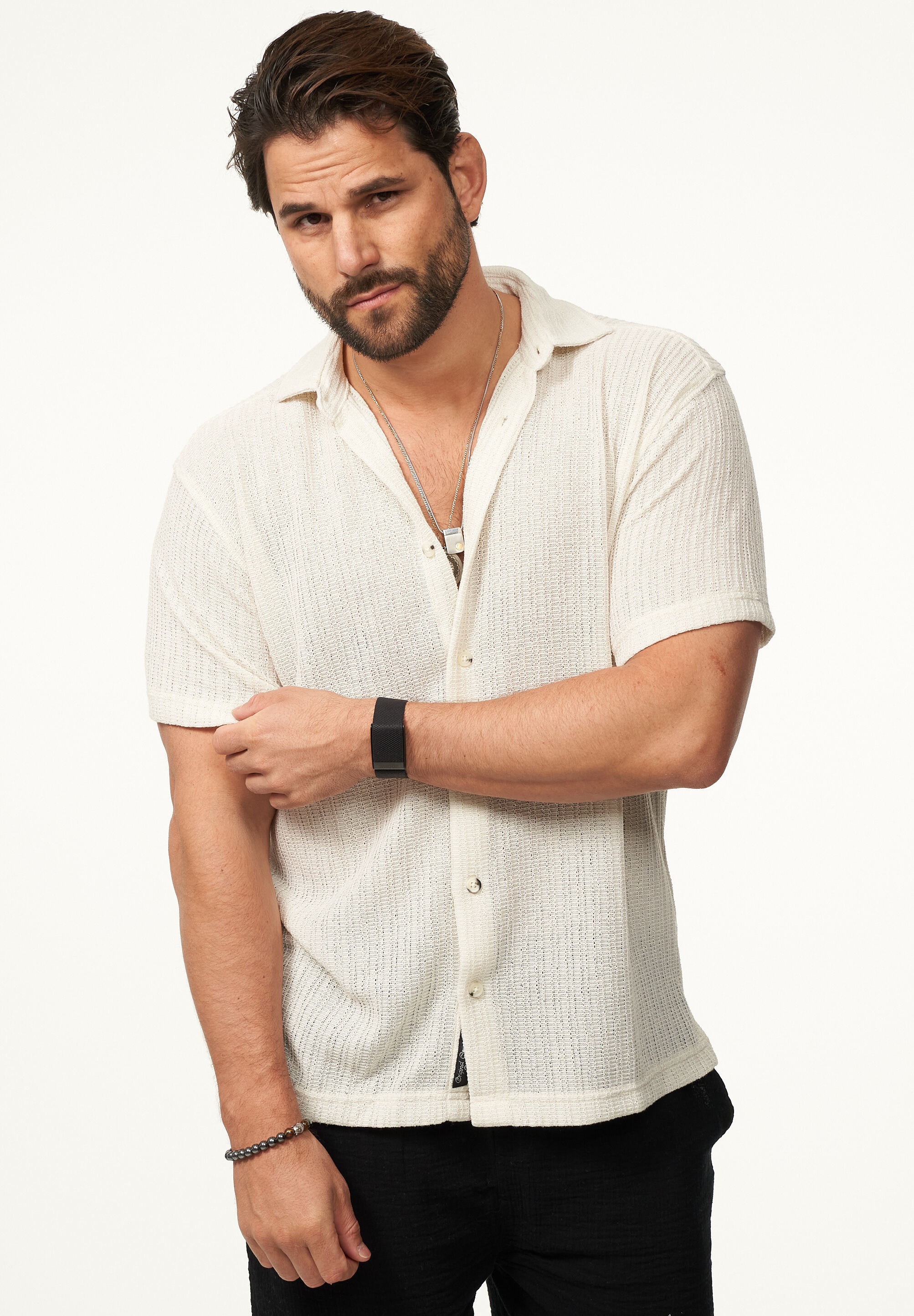 CARISMA Kurzarmhemd »im Vintage Summer-Look als Strickhemd« Herren Kurzarm Strick Polo-Hemd T-Shirt im lockeren Retro-Stil