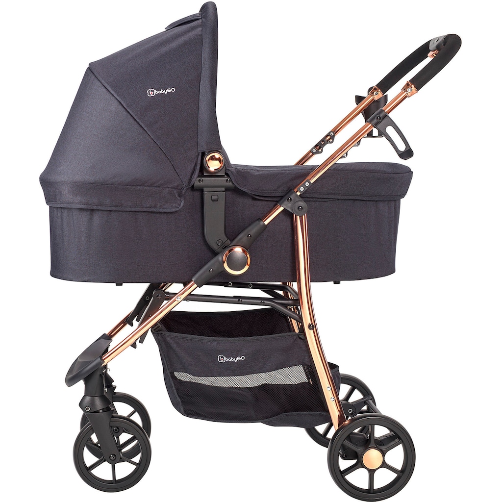 BabyGo Kombi-Kinderwagen »Style - 3in1, rosegold/black«