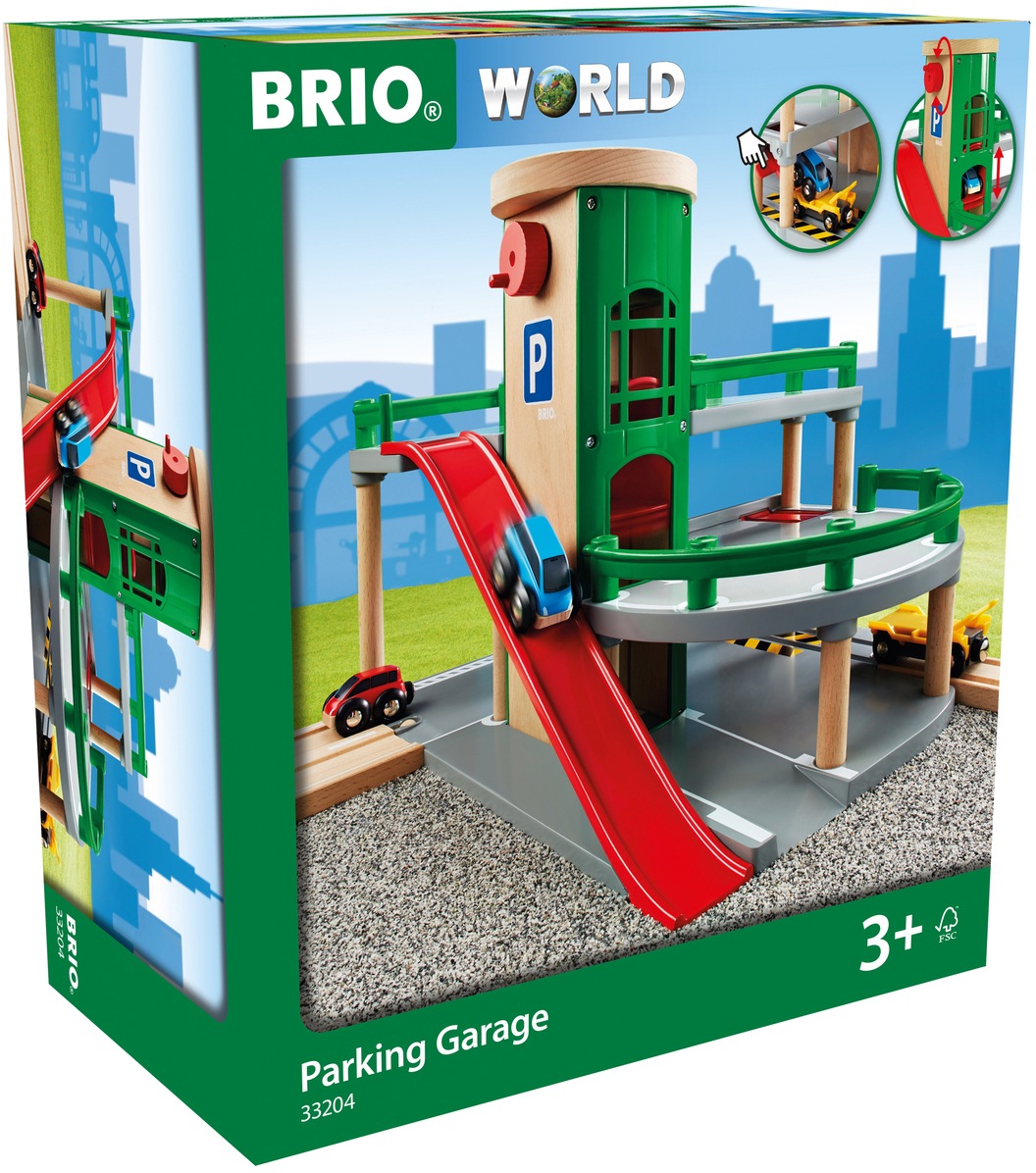 BRIO® Spiel-Parkhaus »BRIO® WORLD, Parkhaus, Straßen & Schienen«, FSC®- schützt Wald - weltweit