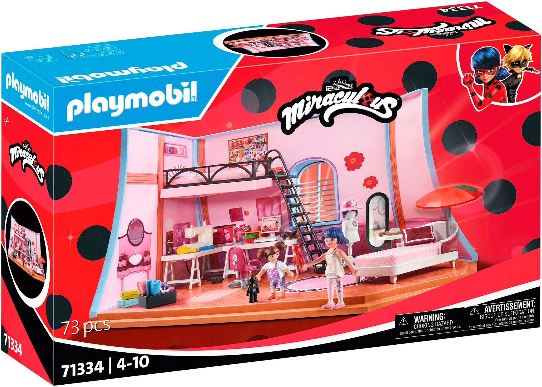 Playmobil® Konstruktions-Spielset »Miraculous: Marinettes Loft (71334), Miraculous«, (73 St.), Made in Europe