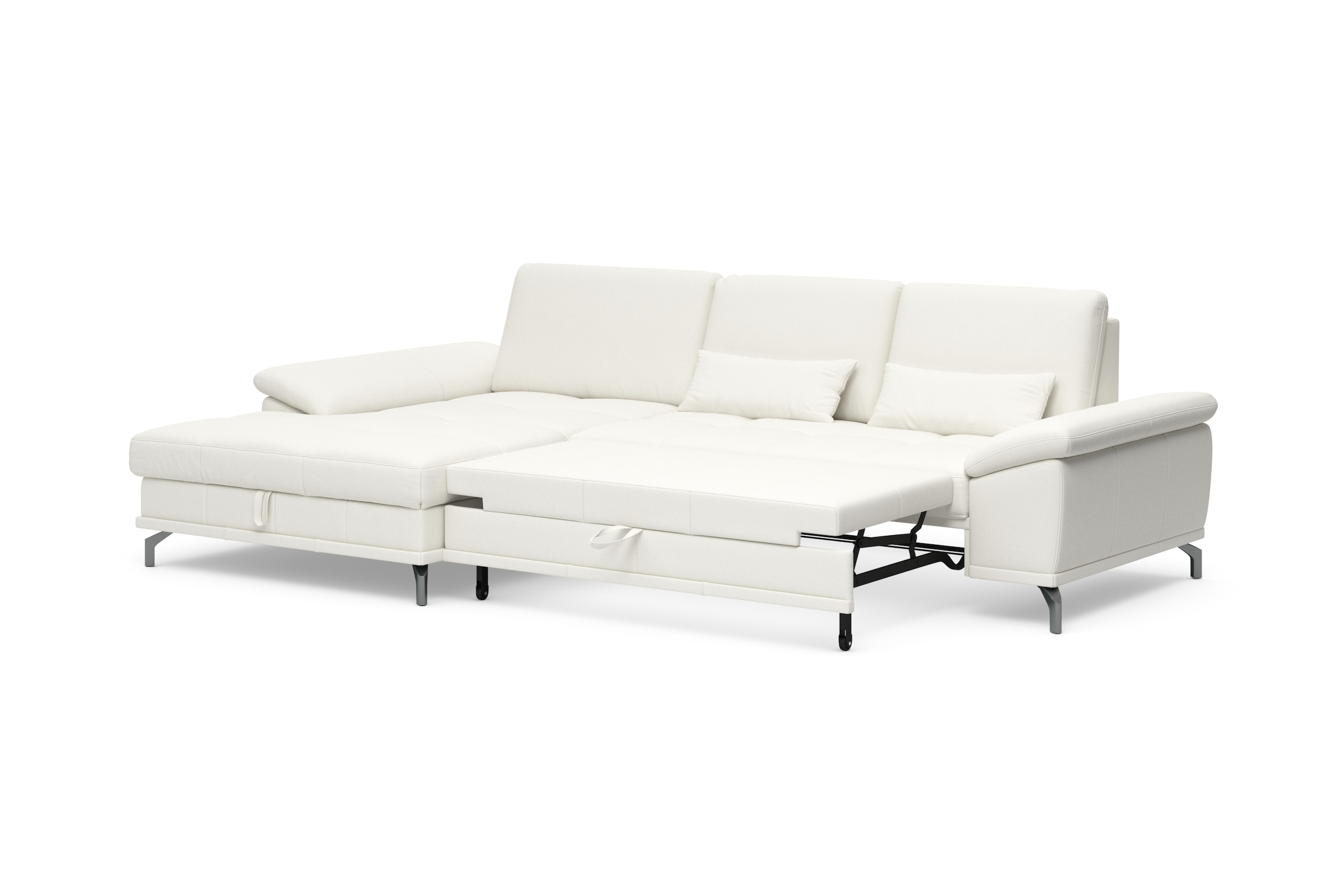 Places of Style Ecksofa Costello, mit Sitztiefenverstellung und Armlehnfunktion, incl. 3 Nierenkissen