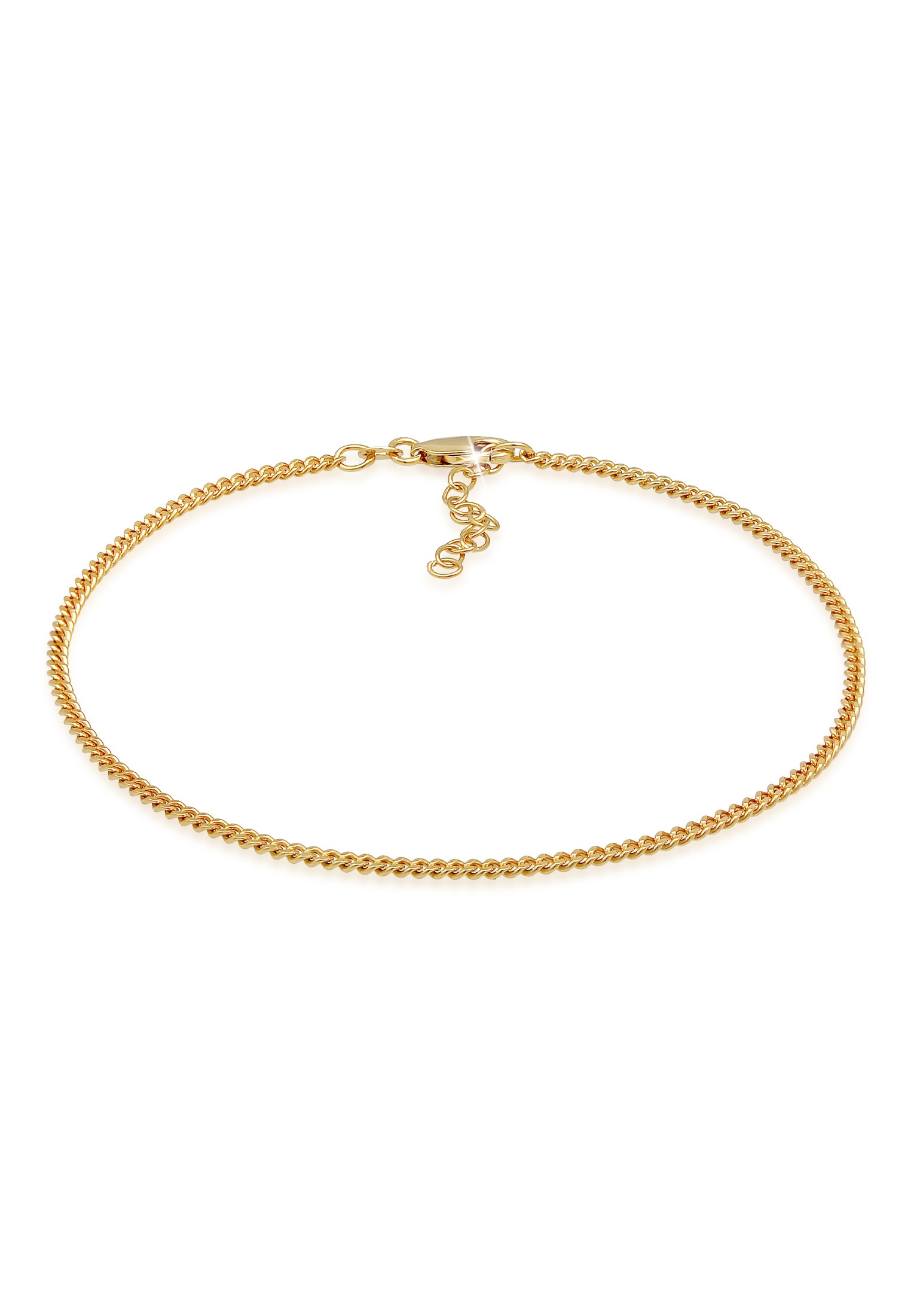 ELLI Damen Fußkette "Panzer Kette Basic Zeitlos 925 Silber", 22cm, Silber 925 (Sterlingsilber), gold, Silber 925 (Sterlingsilber), Fußketten