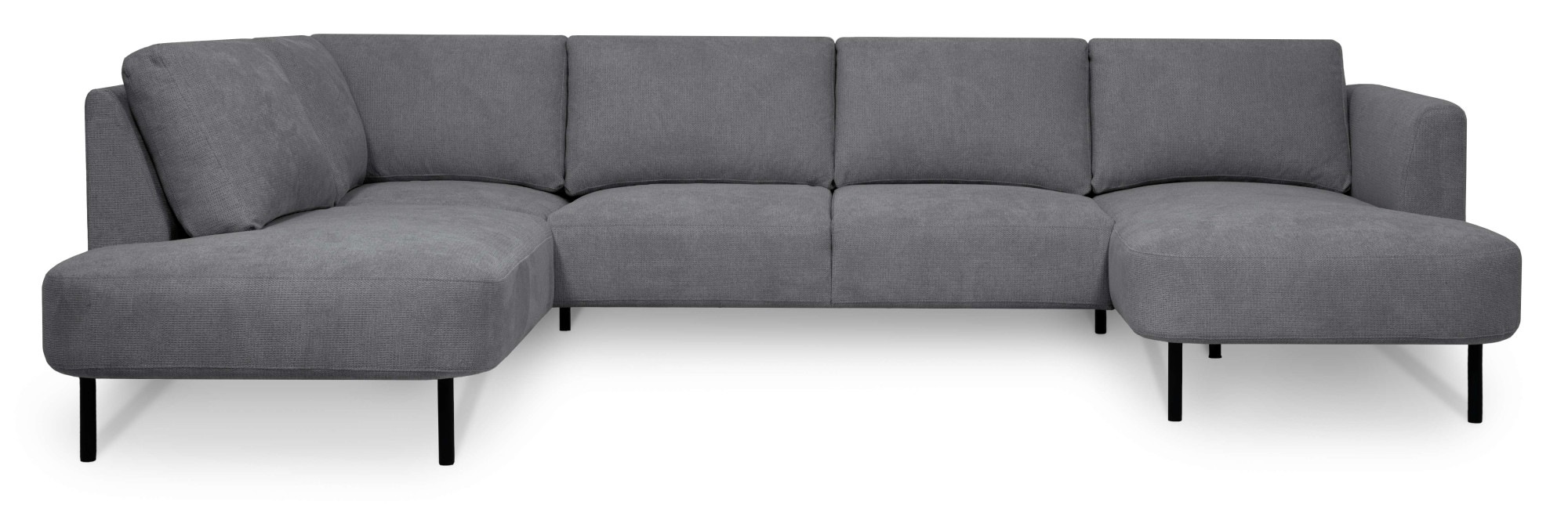 Places of Style Wohnlandschaft »Cesola«, in weichem Chenille-Stoff, Breite 327 cm, mit schwarzen Metallfüßen