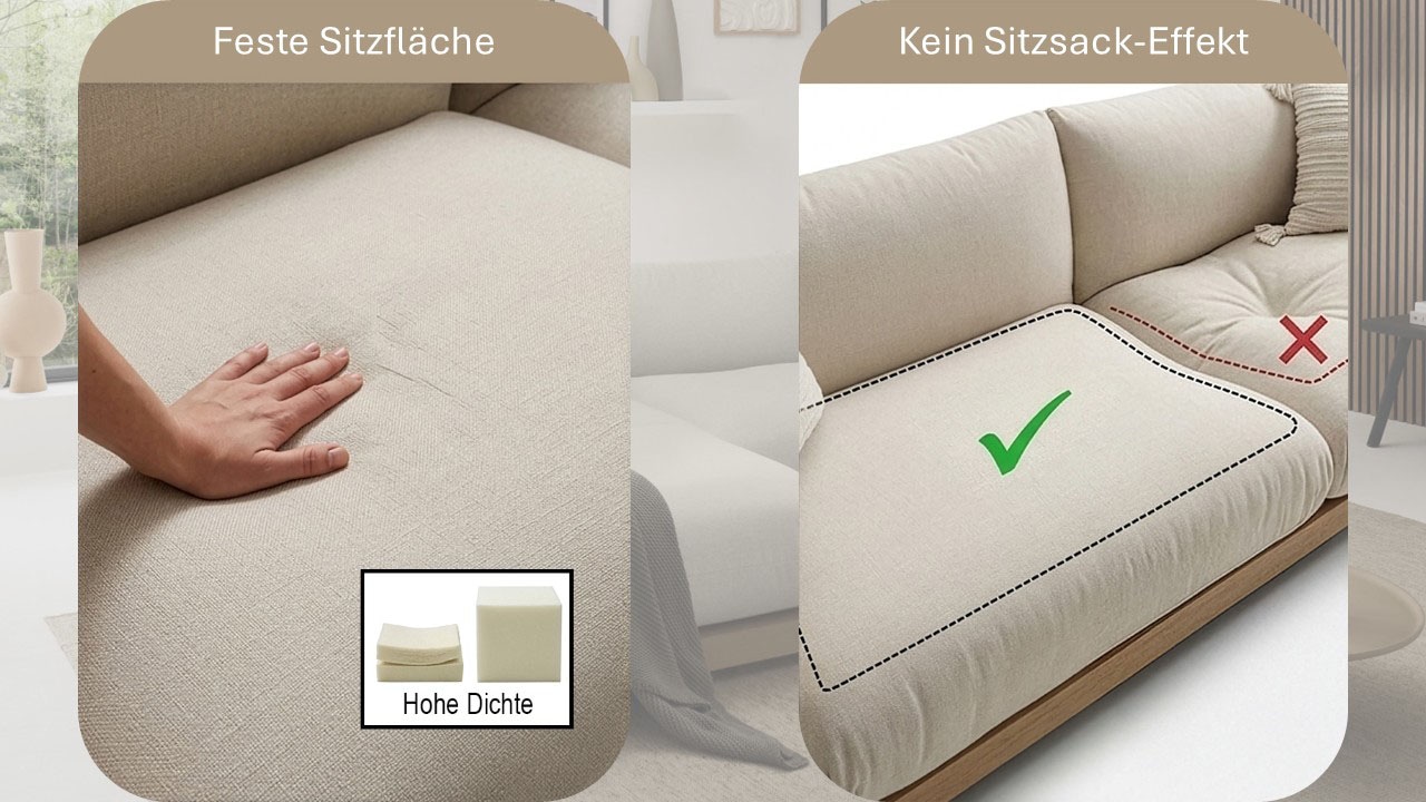 OTTO home Ecksofa »Kalix L-Form, 323 cm - OTTO. Verlässliche Qualität.« Designsofa, auf Holzplateau, Strukturstoff, hoher Sitzkomfort