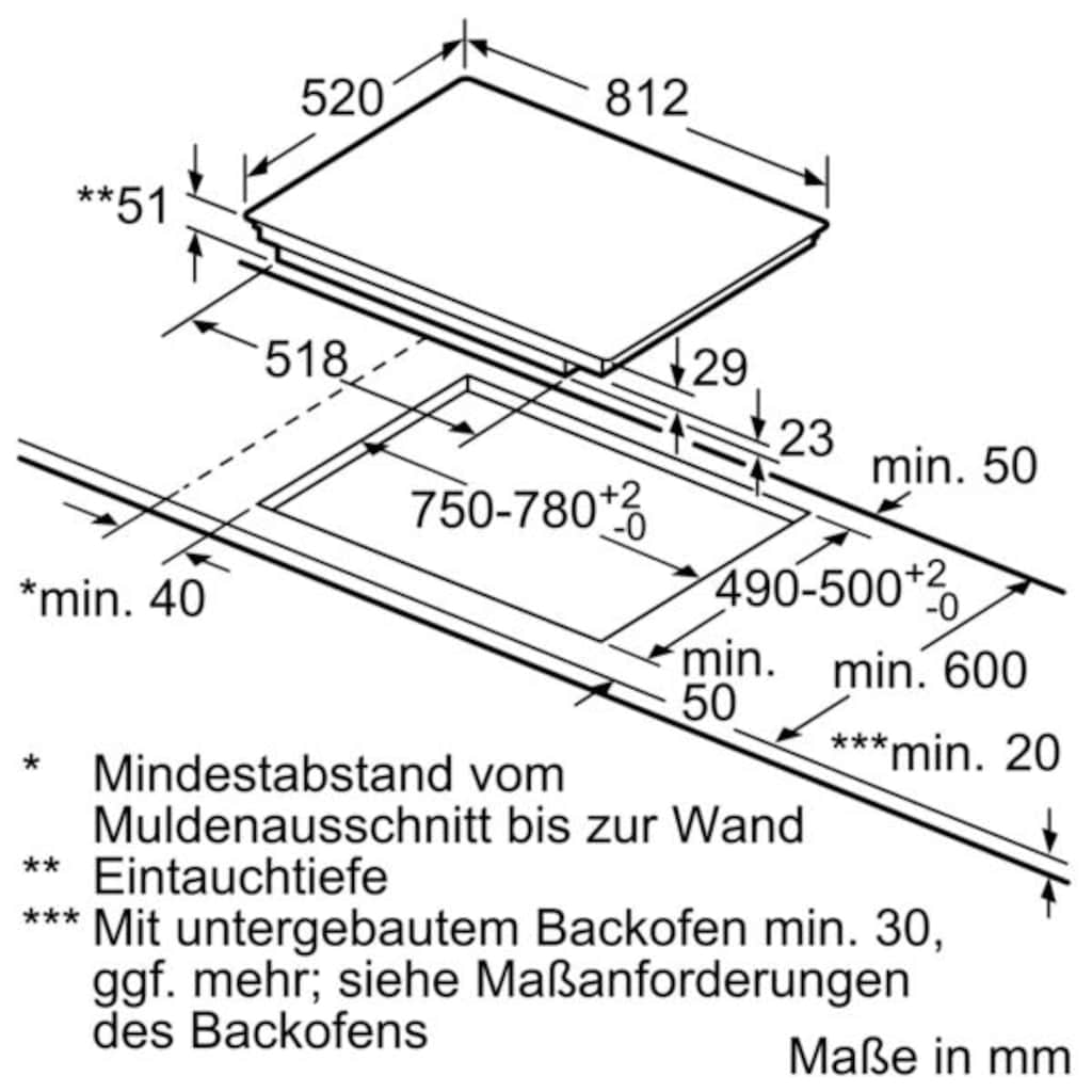 SIEMENS Flex-Induktions-Kochfeld von SCHOTT CERAN®, EX875KYW1E