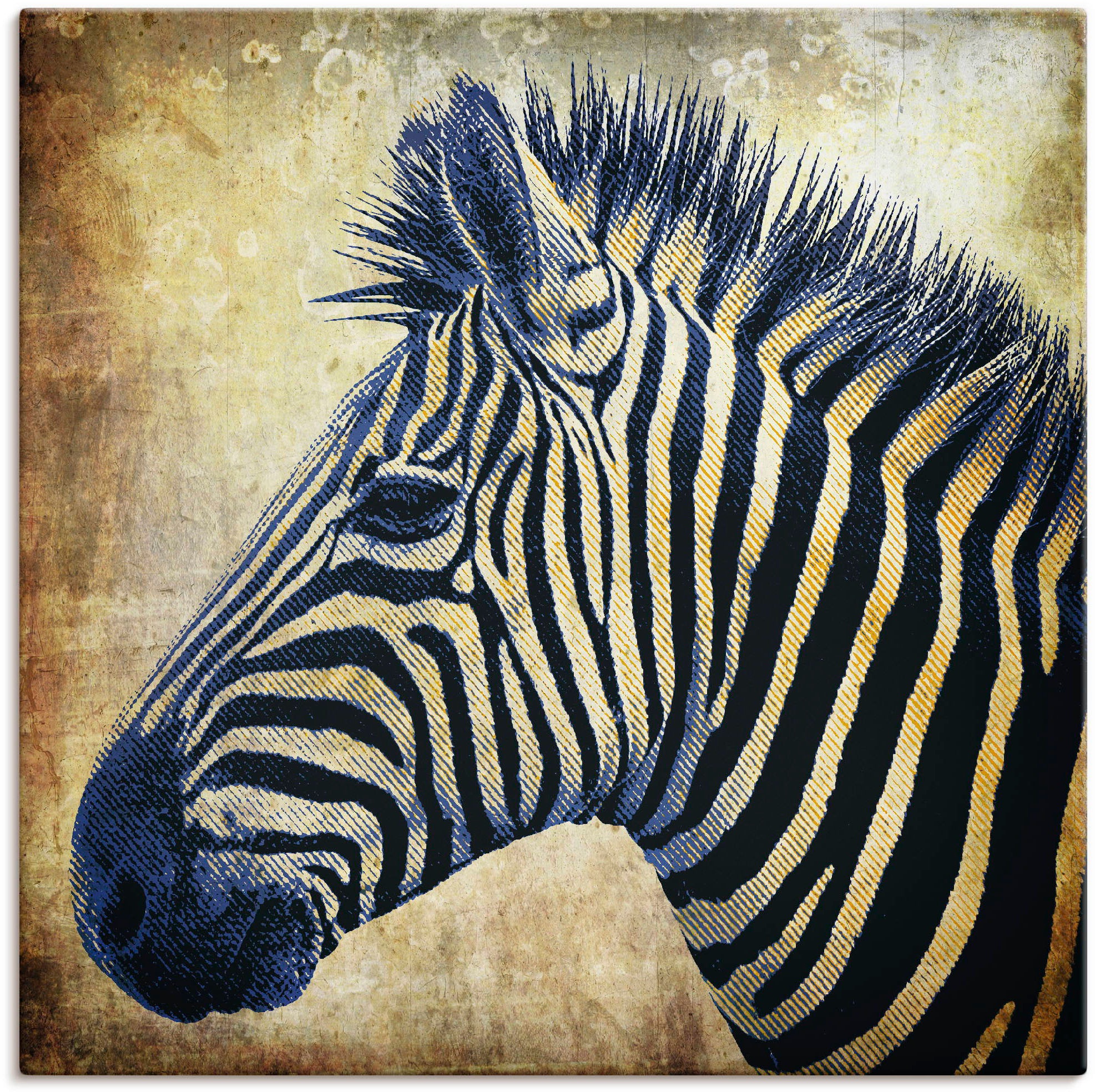 Artland Wandbild "Zebra Porträt PopArt", Wildtiere, (1 St.), als Leinwandbild in verschied. Größen