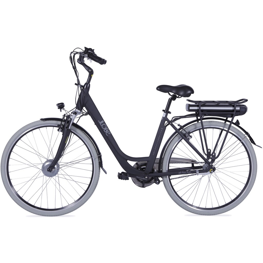 LLobe E-Bike »Metropolitan JOY schwarz 8Ah«, 3 Gang, Frontmotor 250 W