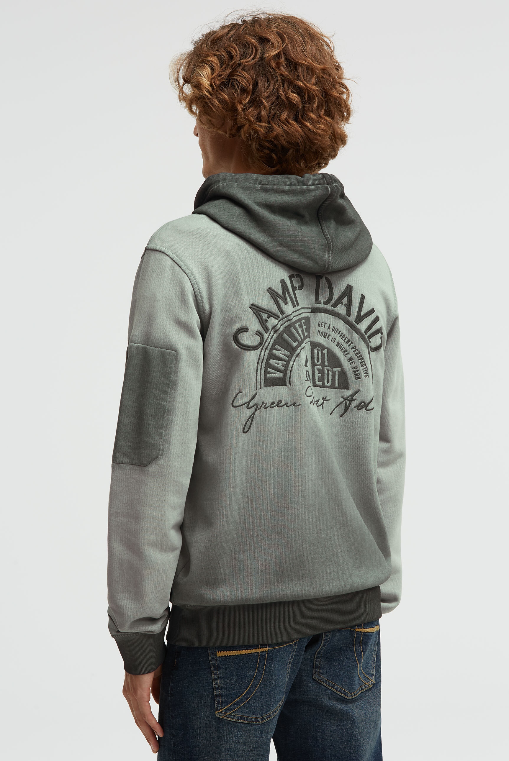 CAMP DAVID Kapuzensweatjacke mit Ärmeltasche günstig online kaufen