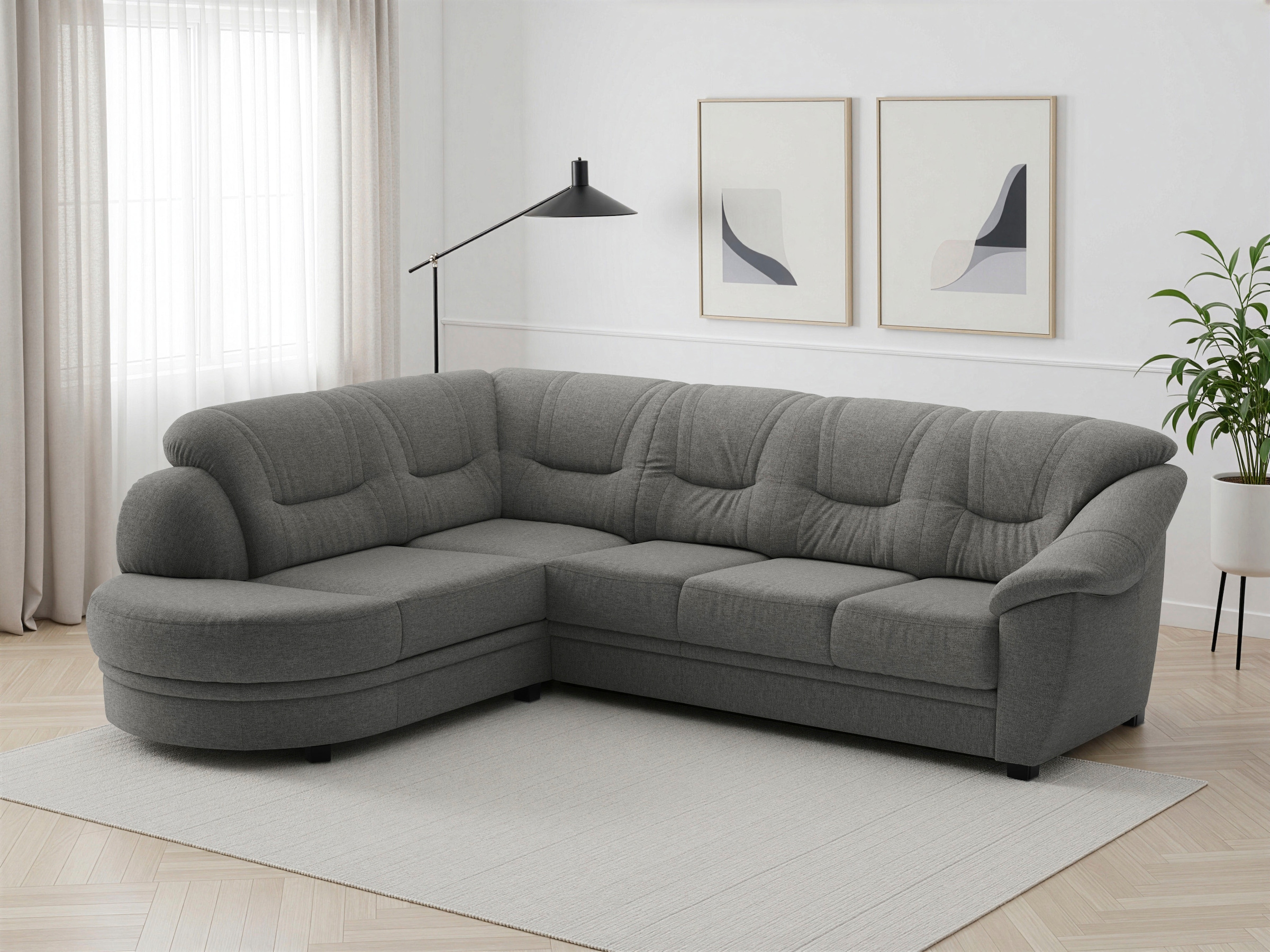 sit&more Ecksofa "Savona L-Form, B: 267 cm, Couch mit Federkern, Komfortsitzhöhe 46 cm" optional mit Schlaffunktion