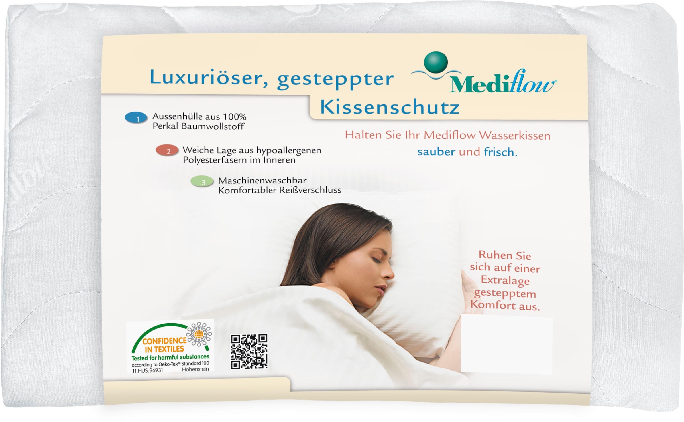 Mediflow Wasserkissen "Mediflow gesteppter Luxus Schonbezug 5020 40x80cm" günstig online kaufen