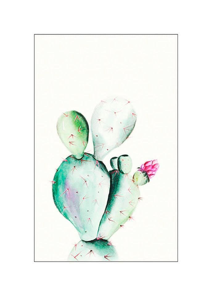 Komar Poster "Prickly Pear Watercolor", Pflanzen-Blätter, (1 St.), Kinderzimmer, Schlafzimmer, Wohnzimmer