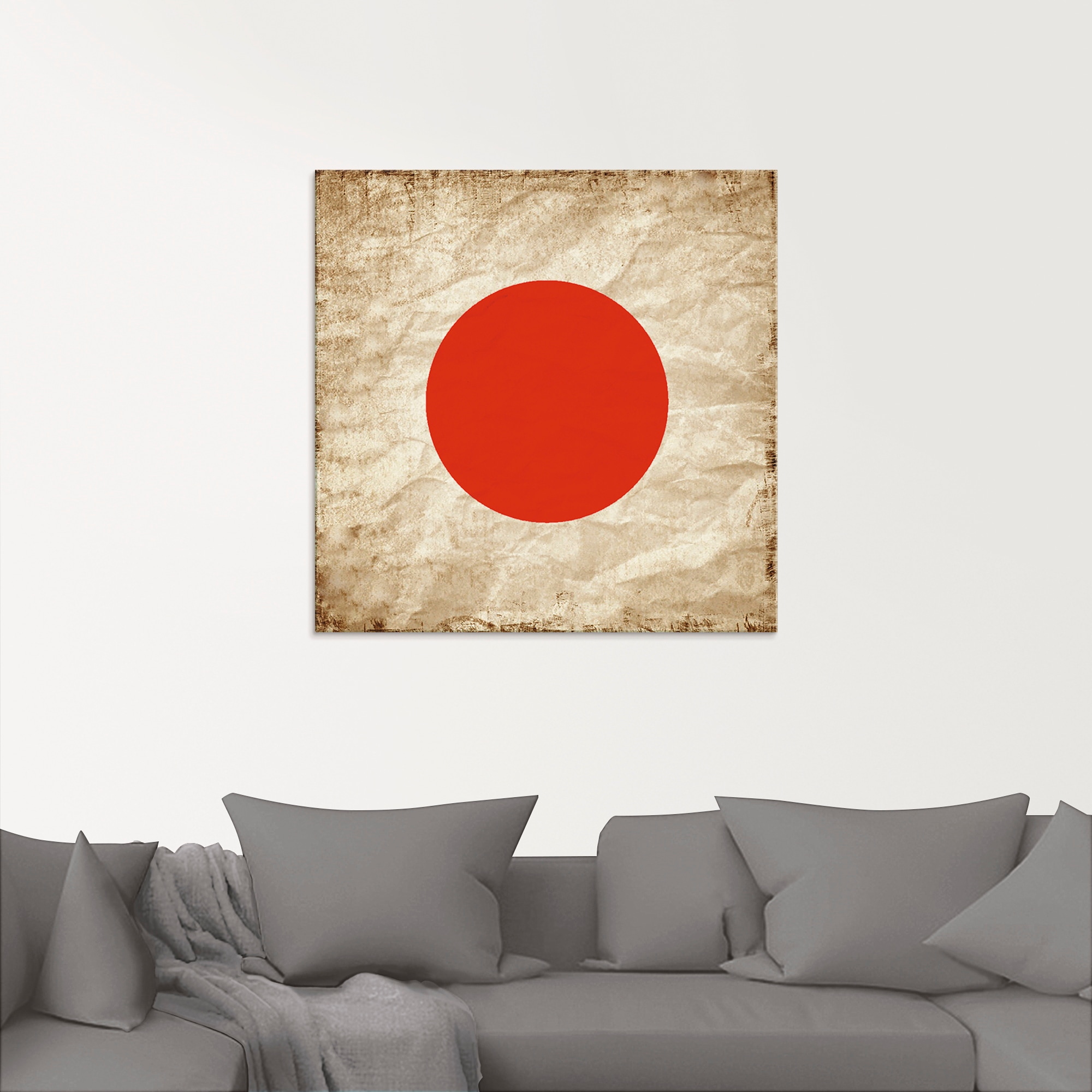 Artland Glasbild »Japanische Flagge Japan Symbol«, Zeichen, (1 St.), in verschiedenen Größen