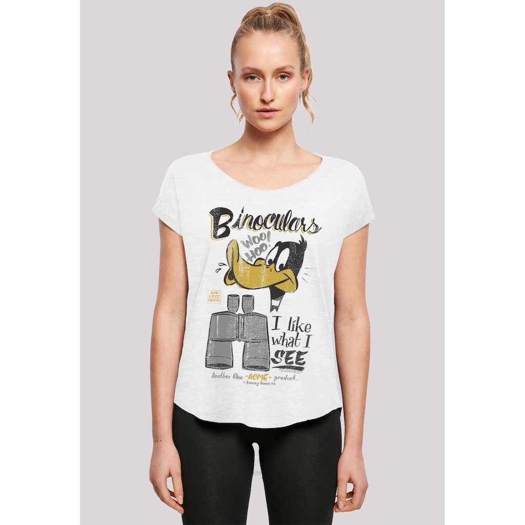 F4NT4STIC T-Shirt »Long Cut T-Shirt Looney Tunes Daffy Duck Binoculars Vintage«