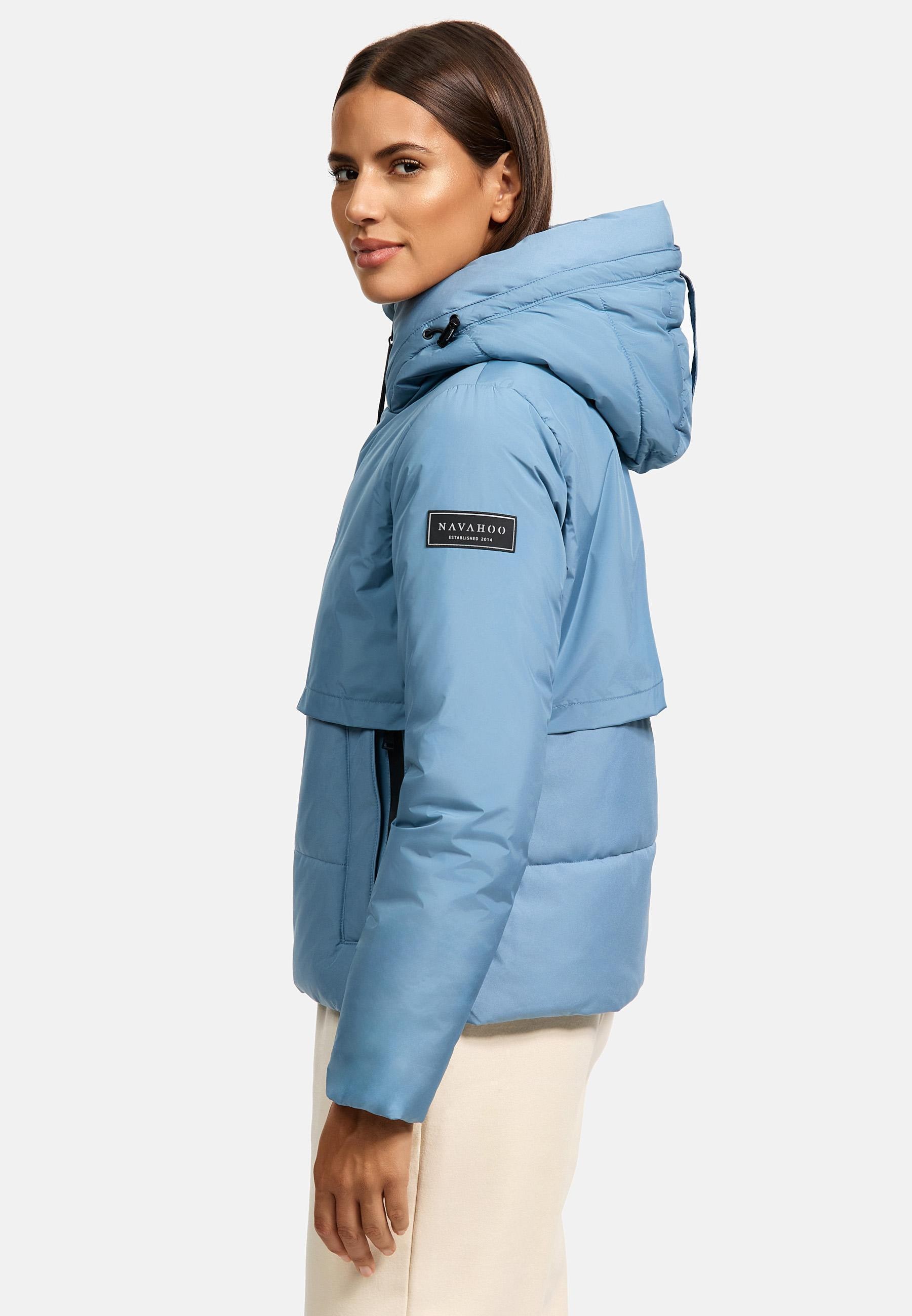 Navahoo Steppjacke »Liebesküken XIV«, mit Kapuze, modische Damen Winterjacke mit Fleece-Innenfutter